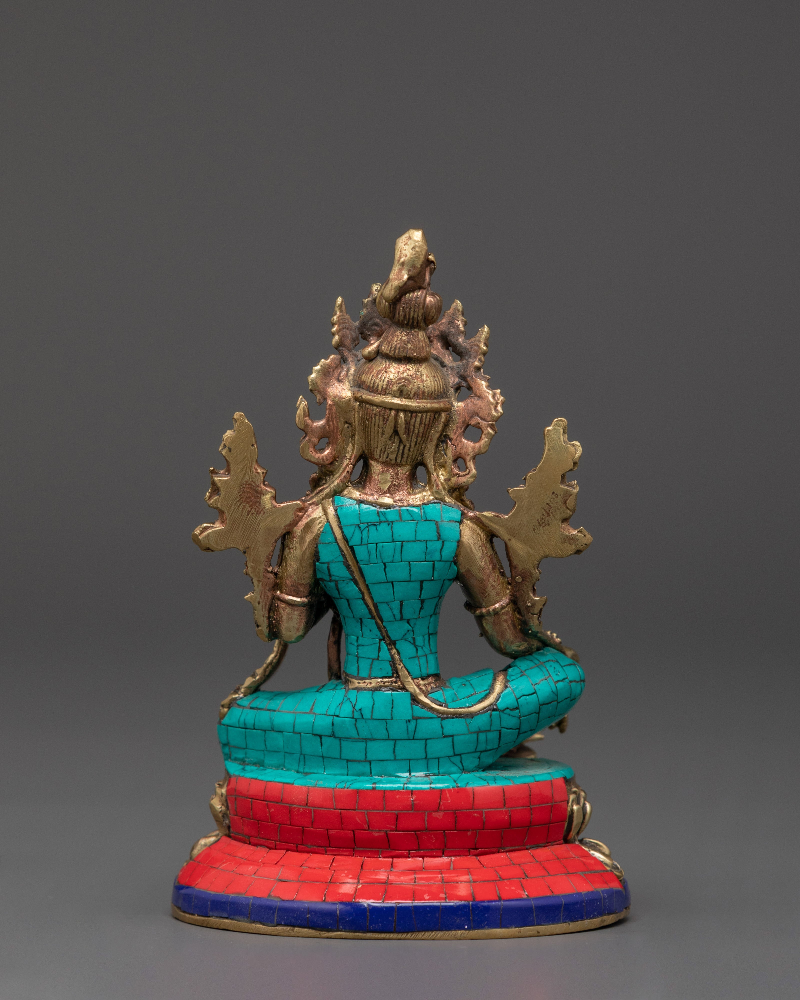 Buddhist Green Tara Brass  Statue | Healing Spiritual Decor