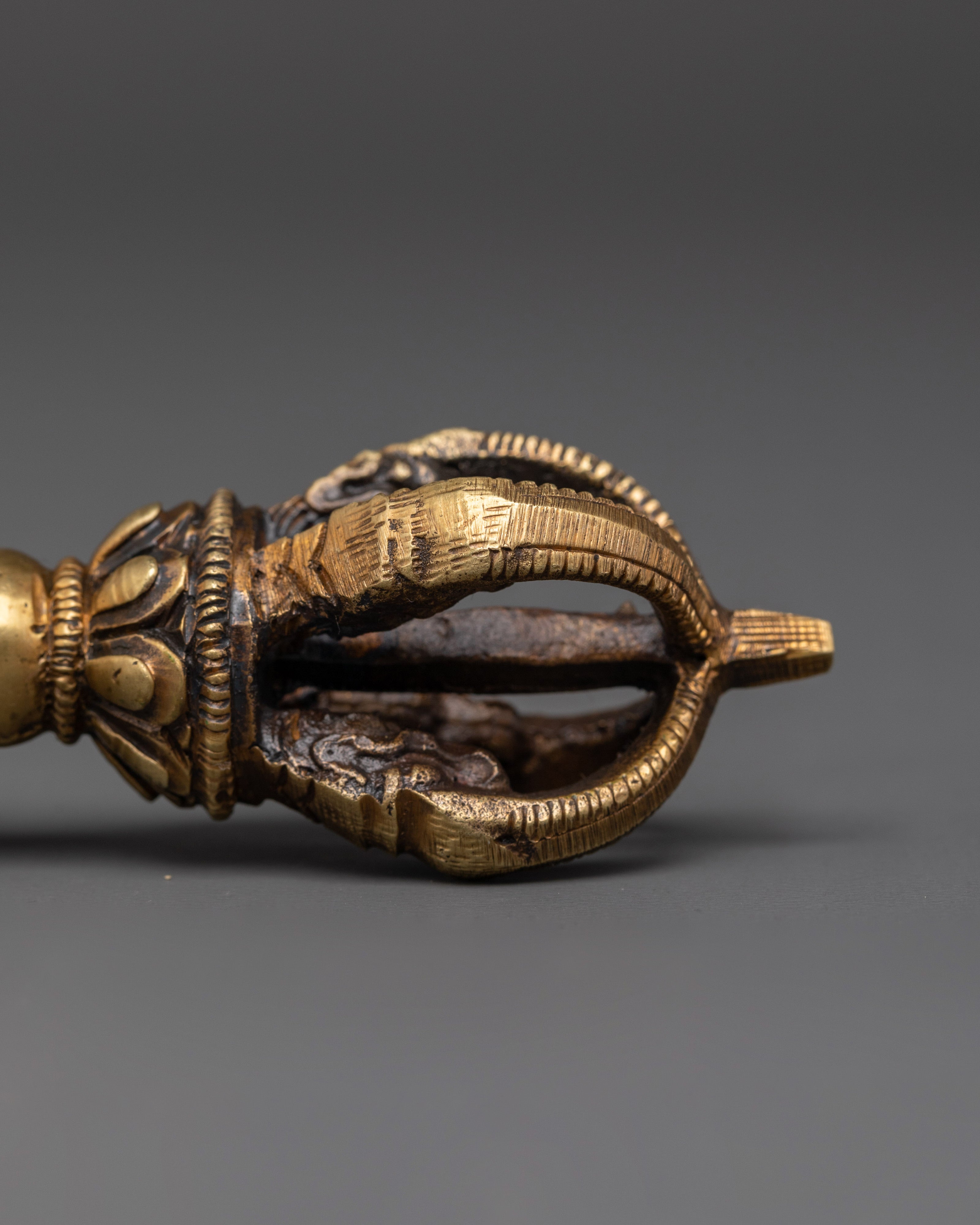 Handcrafted Tibetan Bell and Vajra Set | Copper Ghanta with Brass Dorje