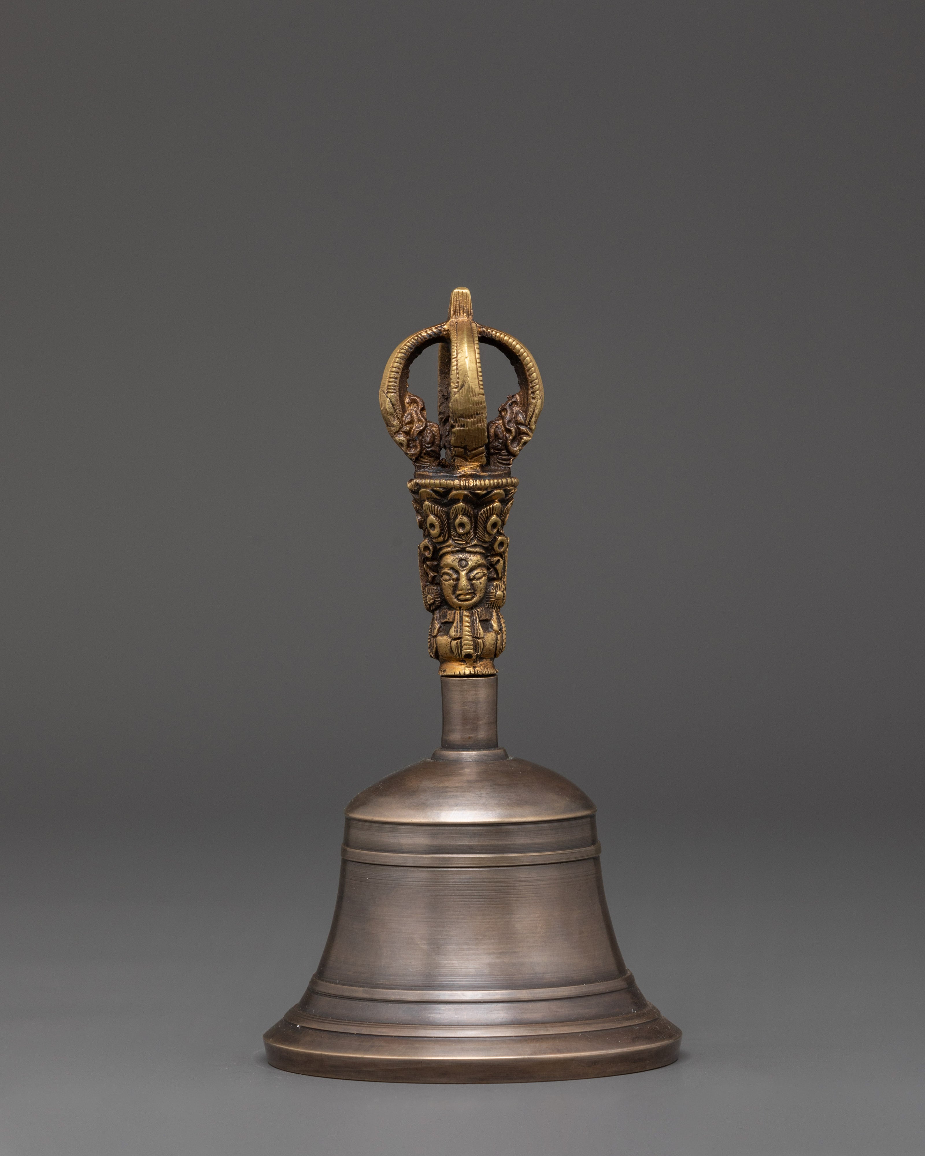Handcrafted Tibetan Bell and Vajra Set | Copper Ghanta with Brass Dorje