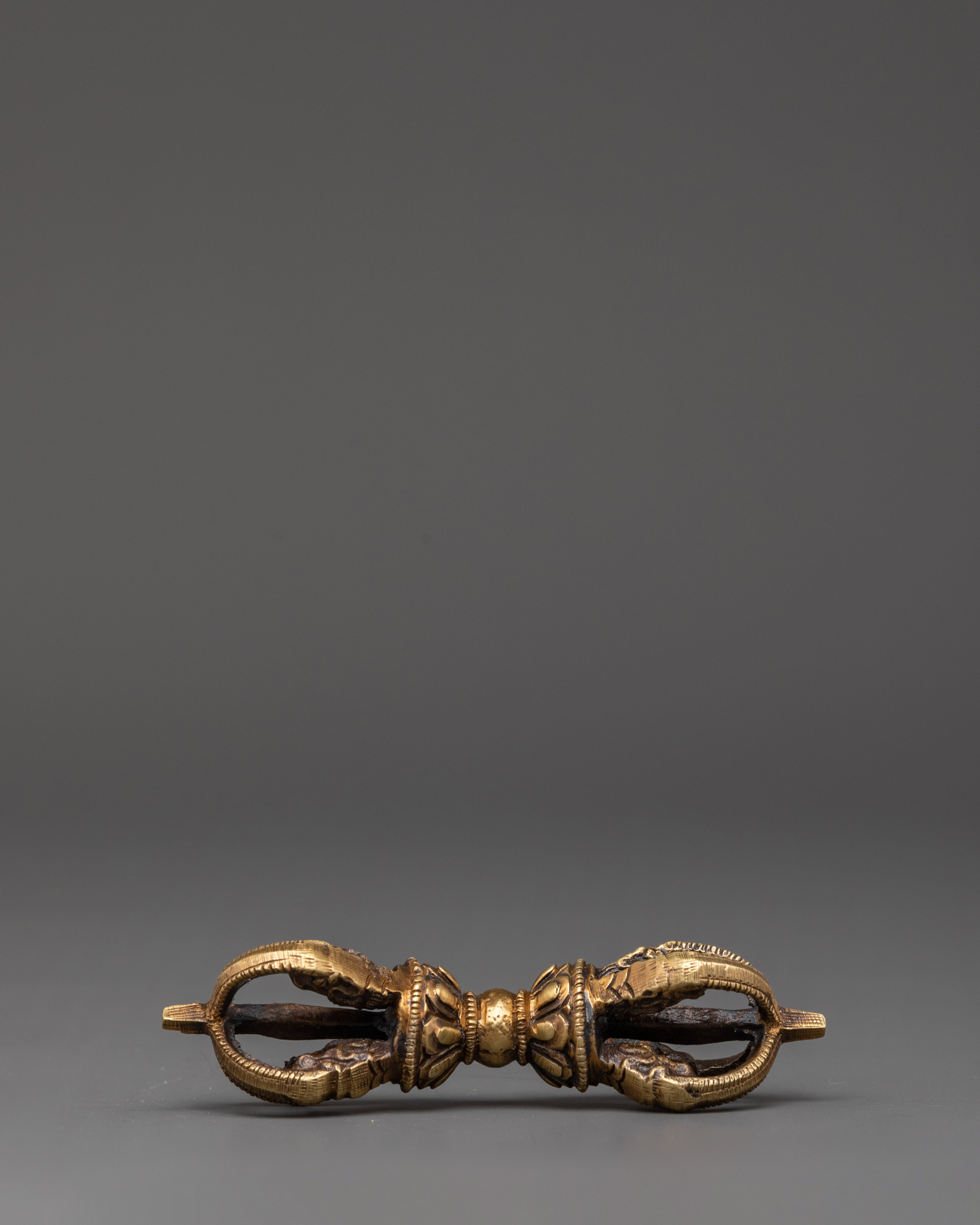 Handcrafted Tibetan Bell and Vajra Set | Copper Ghanta with Brass Dorje