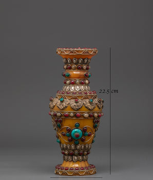 Decorative Flower Vase | Handcrafted White Metal Vase for Decoration