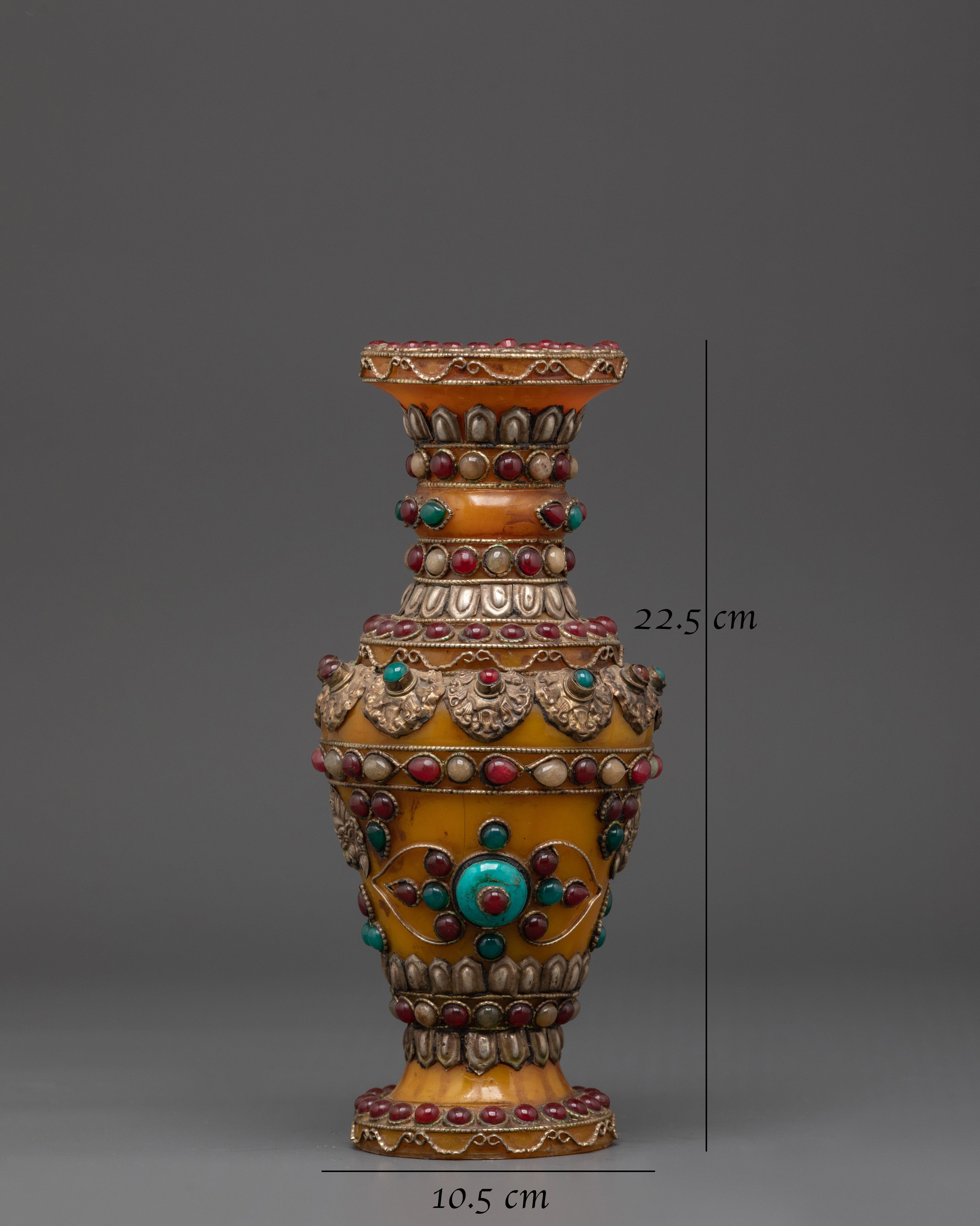 Decorative Flower Vase | Handcrafted White Metal Vase for Decoration