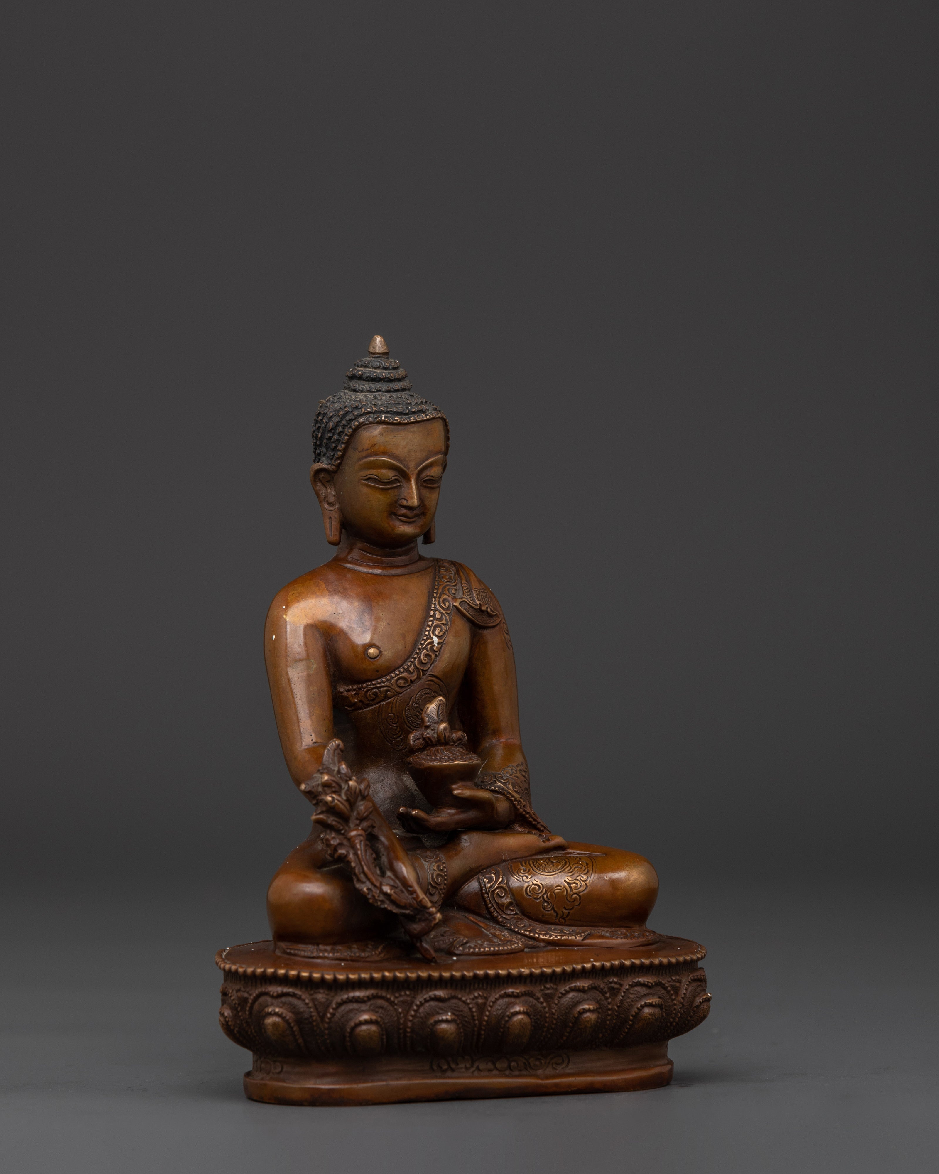 Oxidized Copper Healing Medicine Buddha |  Perfect for Meditation