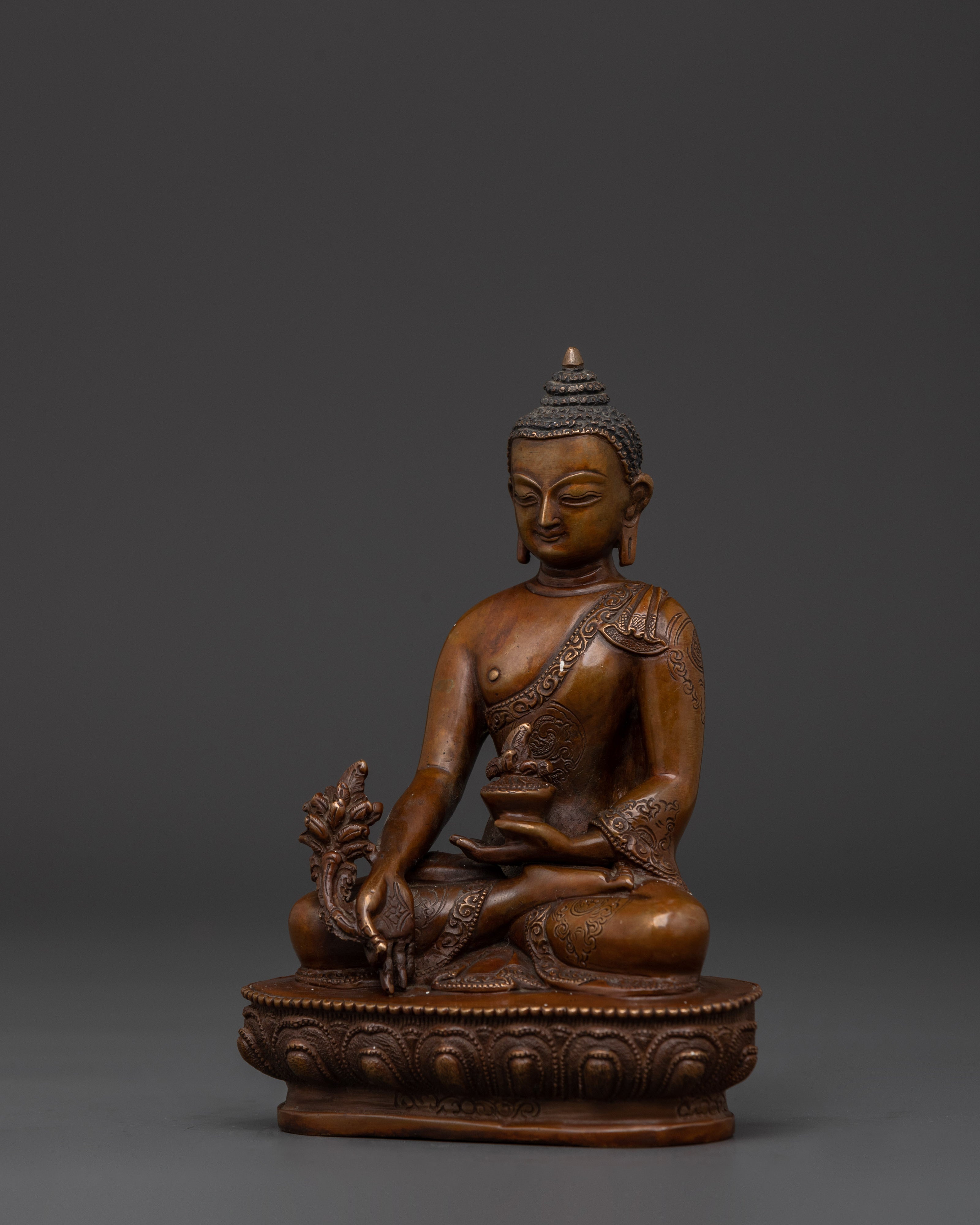 Oxidized Copper Healing Medicine Buddha |  Perfect for Meditation