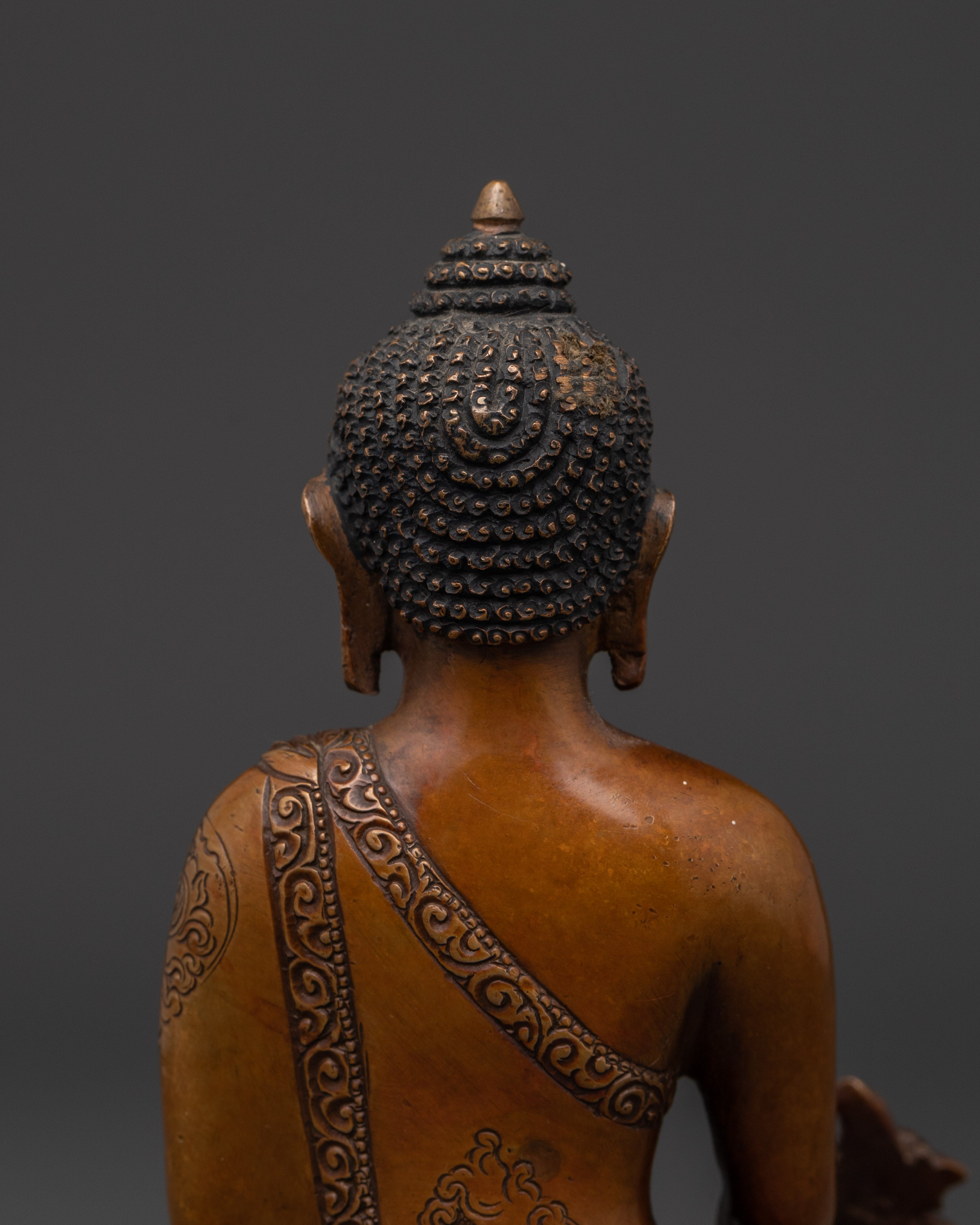 Oxidized Copper Healing Medicine Buddha |  Perfect for Meditation