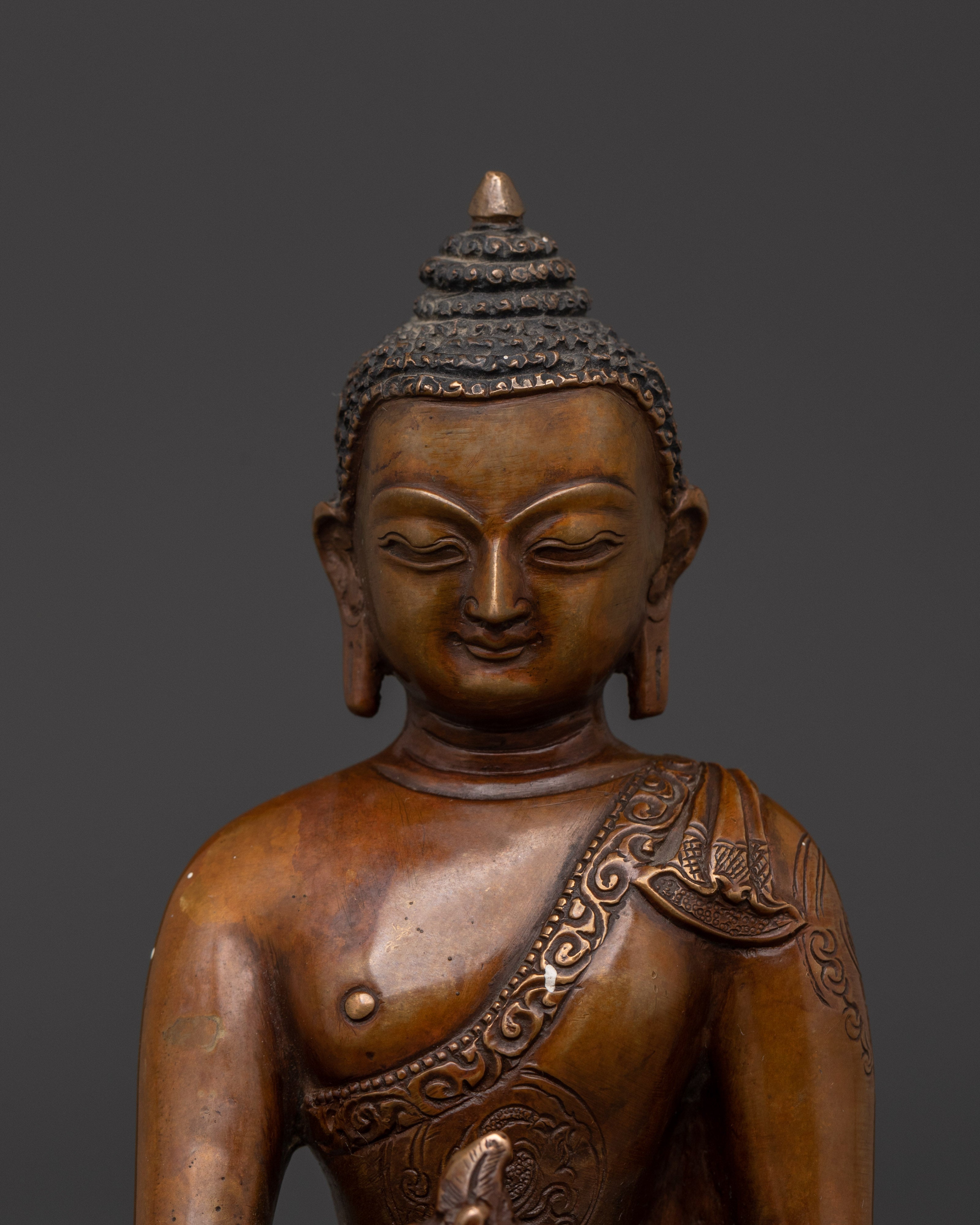 Oxidized Copper Healing Medicine Buddha |  Perfect for Meditation