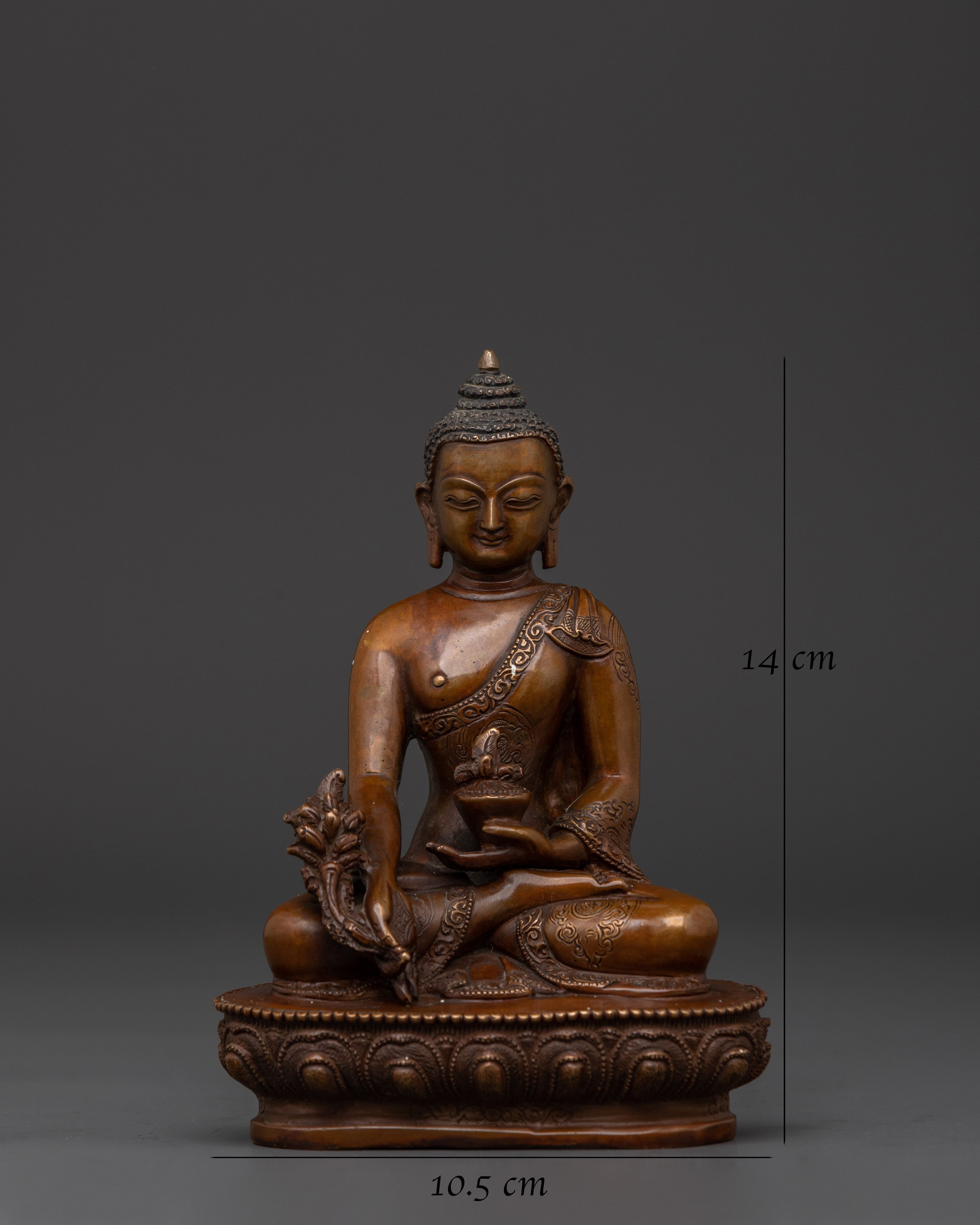 Oxidized Copper Healing Medicine Buddha |  Perfect for Meditation