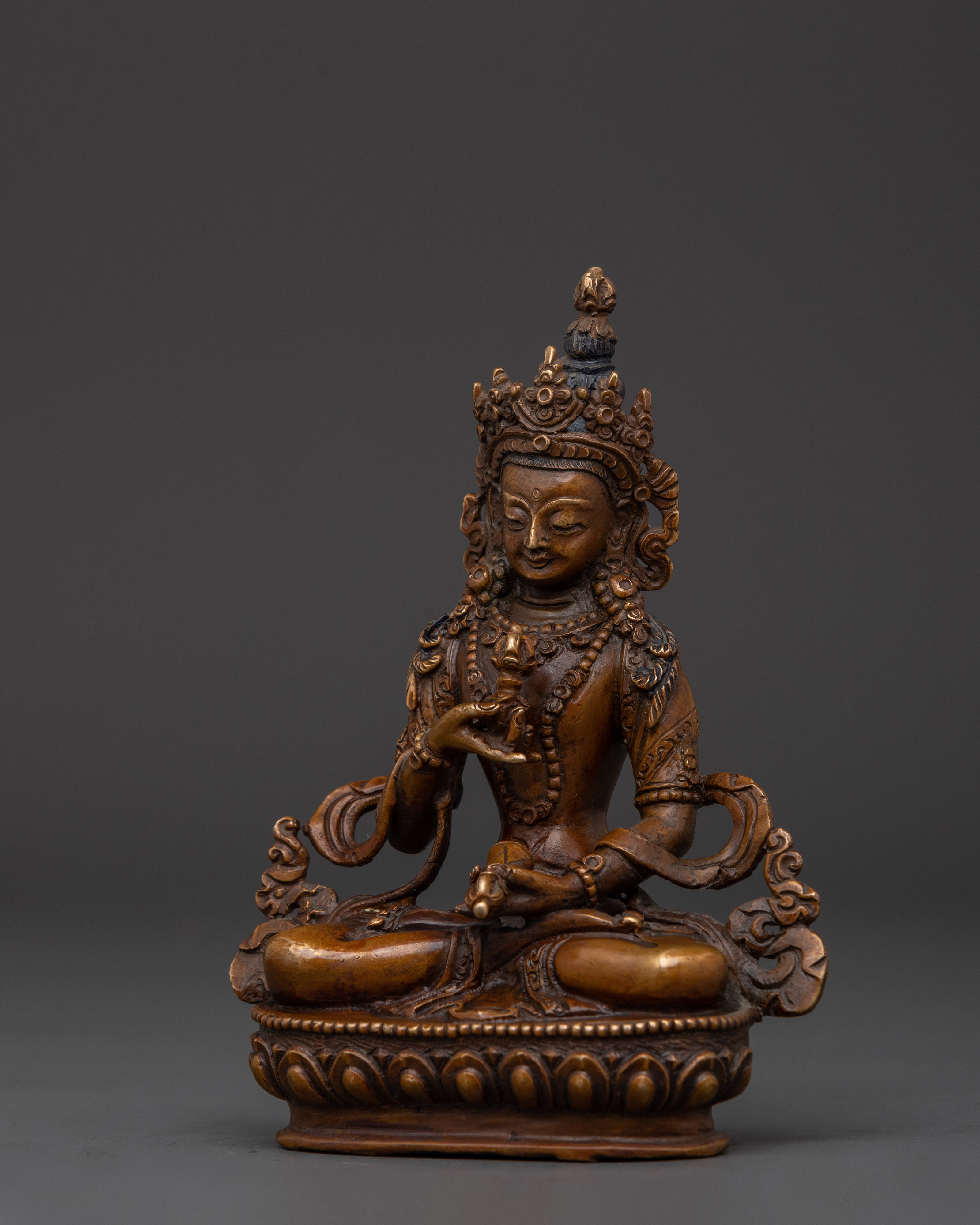 14.5cm Oxidized Copper Vajrasattva Statue | For Meditation & Spiritual Cleansing