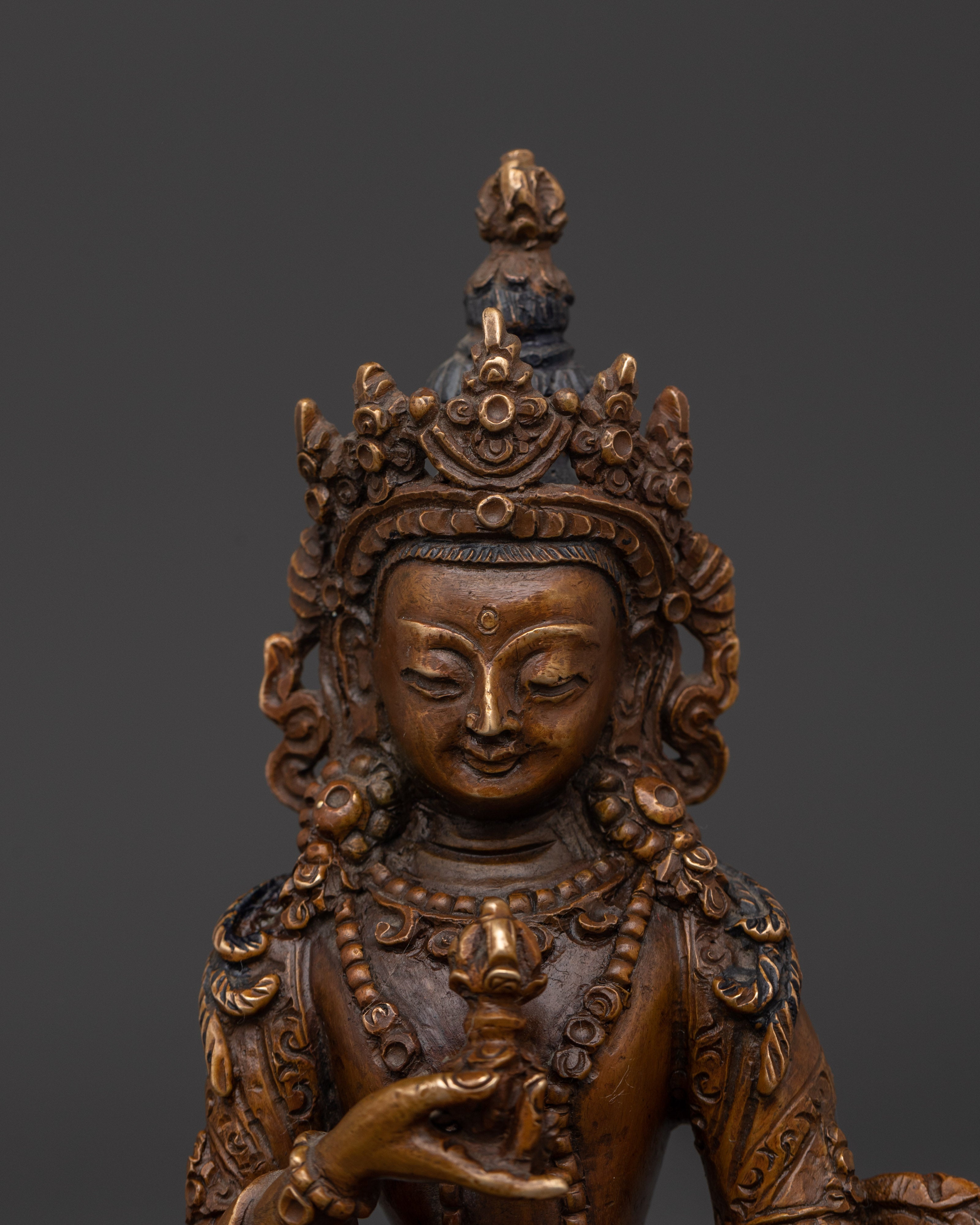 14.5cm Oxidized Copper Vajrasattva Statue | For Meditation & Spiritual Cleansing