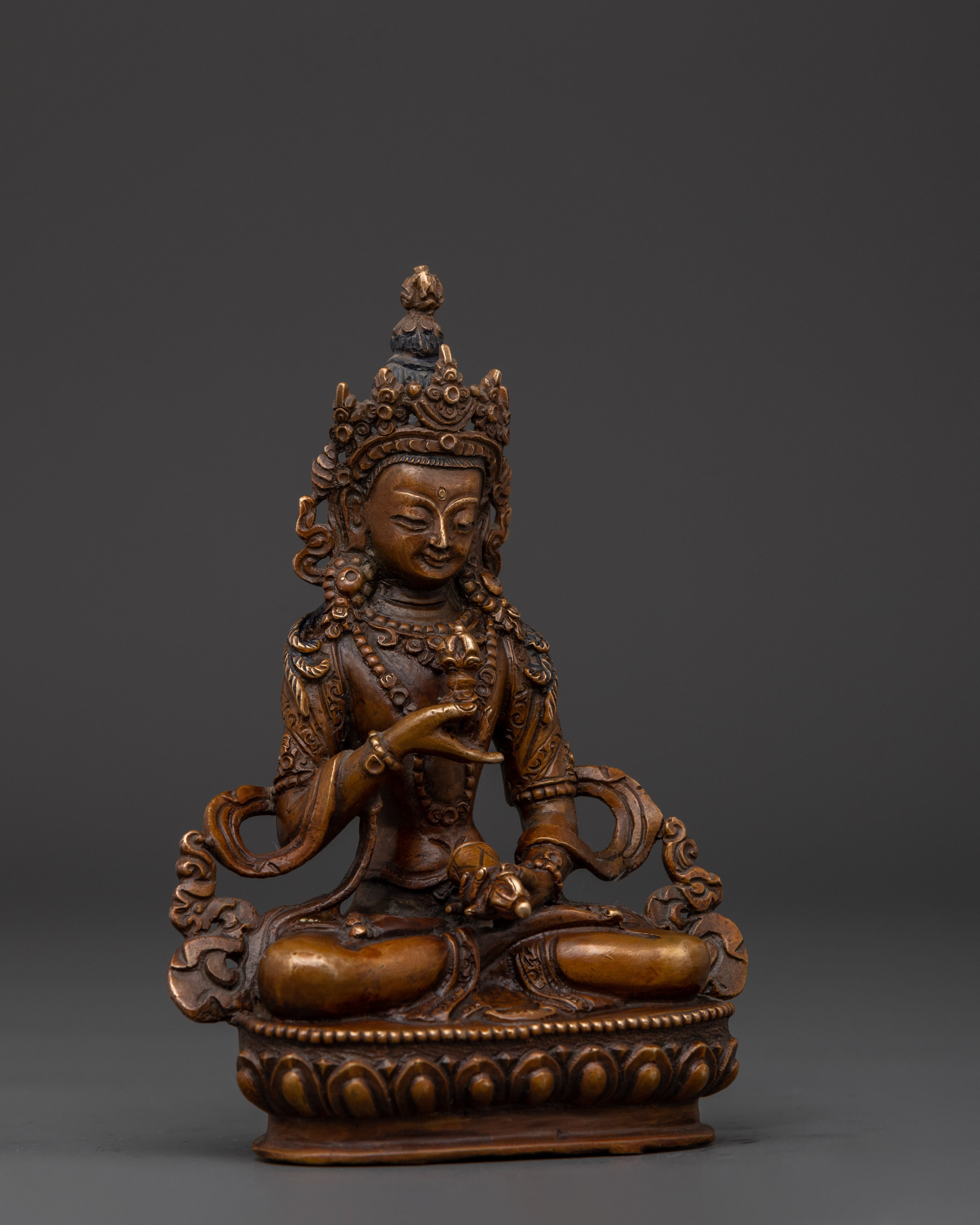 14.5cm Oxidized Copper Vajrasattva Statue | For Meditation & Spiritual Cleansing