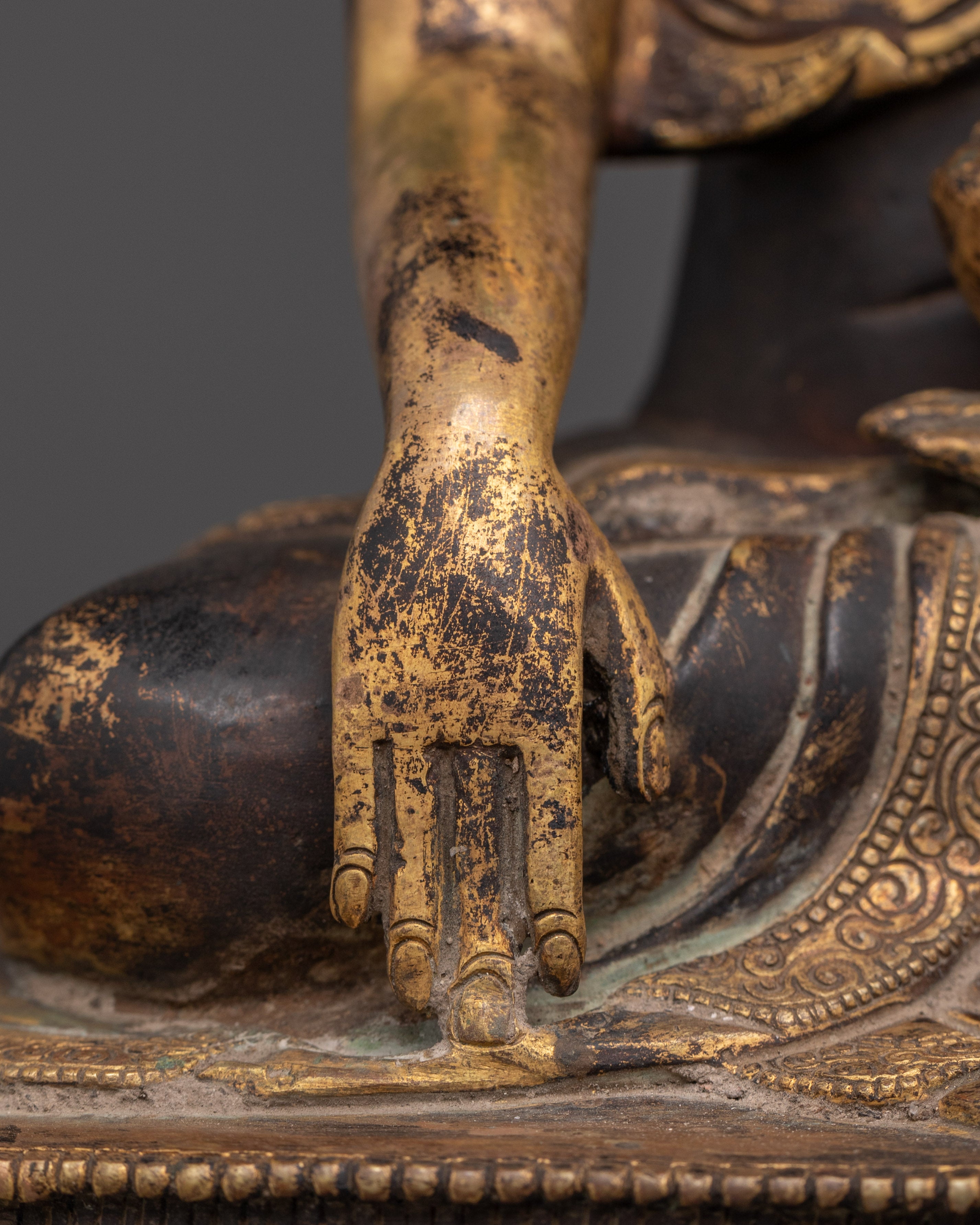 Shakyamuni Buddha Spiritual Decor Statue | Gold Plated Buddhist Figure