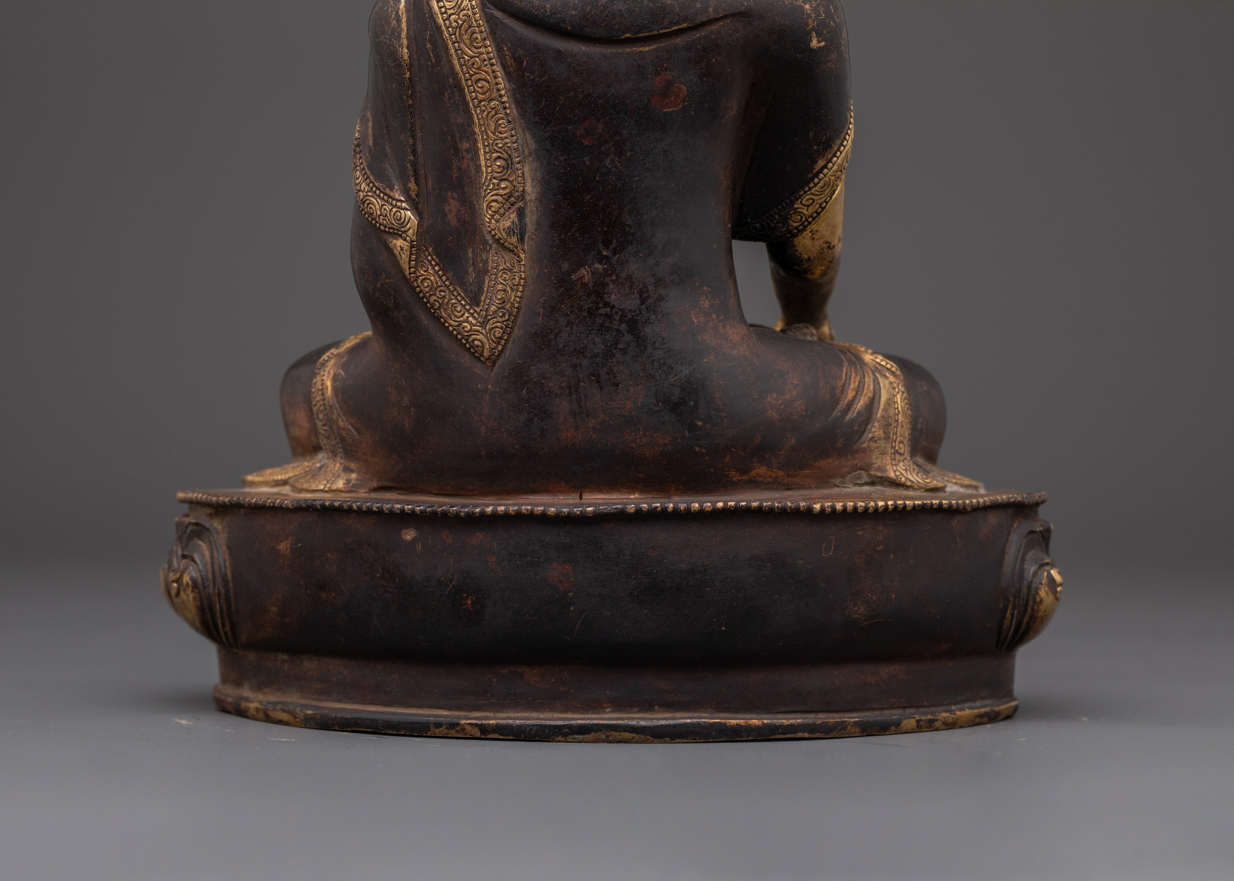 Shakyamuni Buddha Spiritual Decor Statue | Gold Plated Buddhist Figure