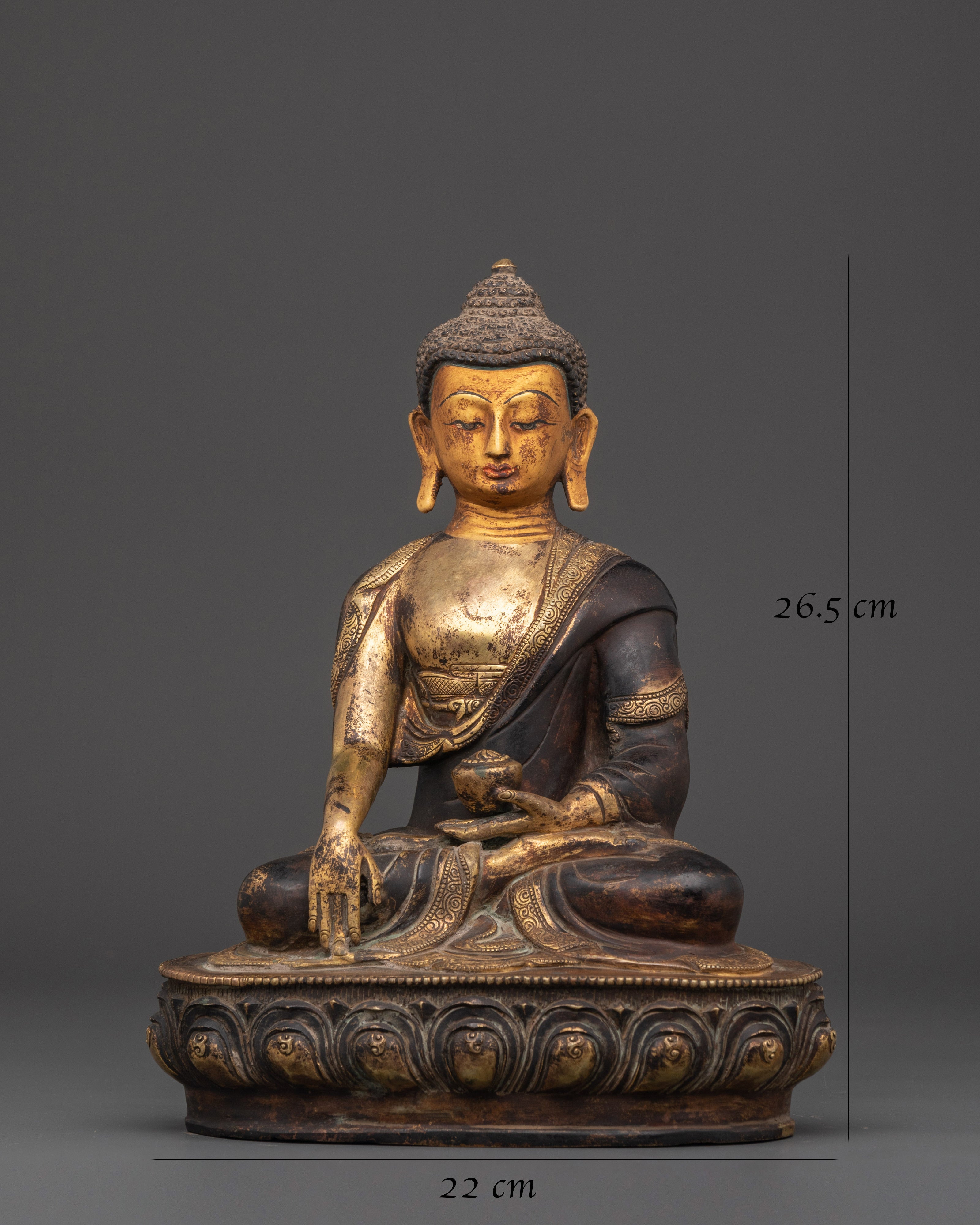 Shakyamuni Buddha Spiritual Decor Statue | Gold Plated Buddhist Figure
