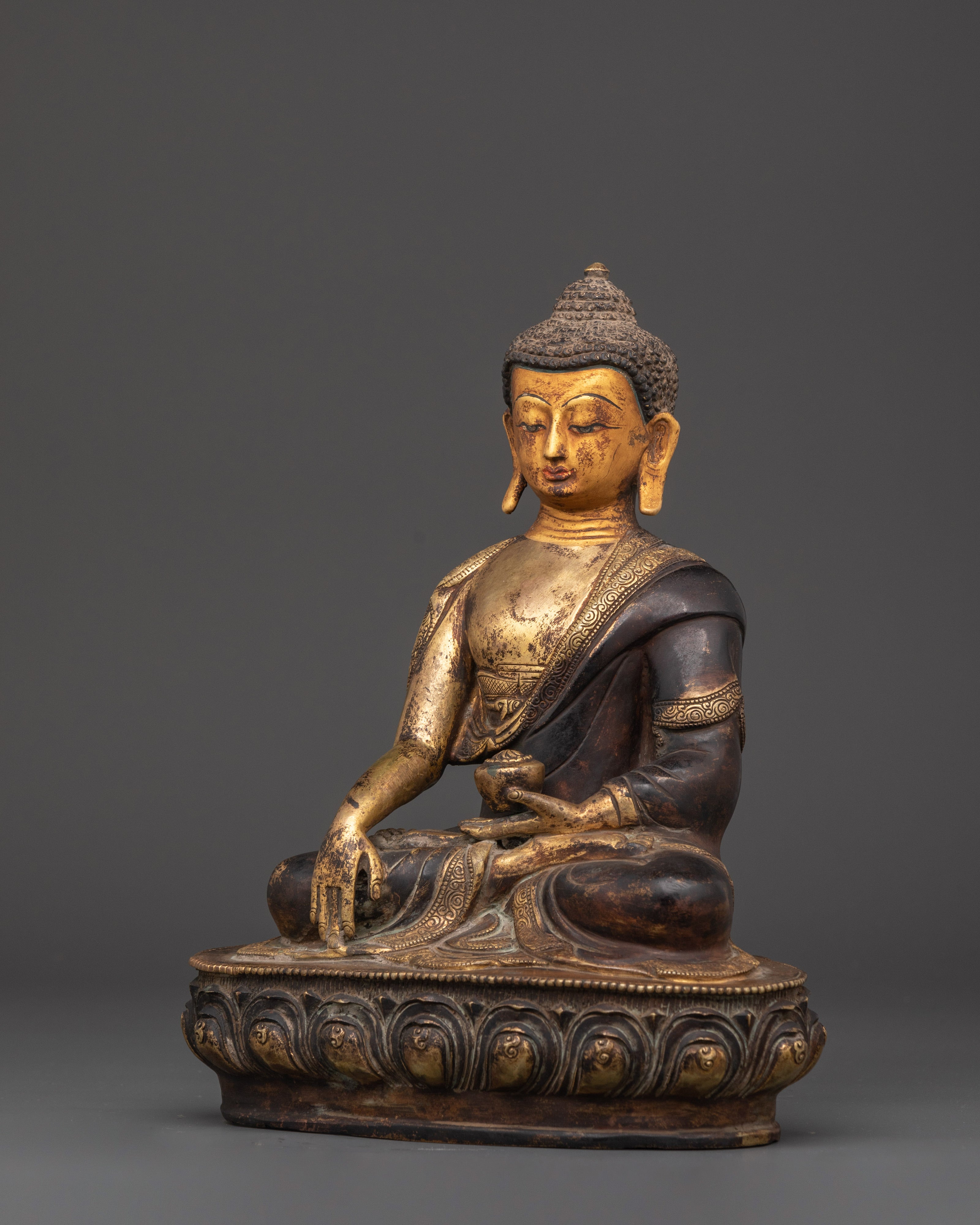 Shakyamuni Buddha Spiritual Decor Statue | Gold Plated Buddhist Figure