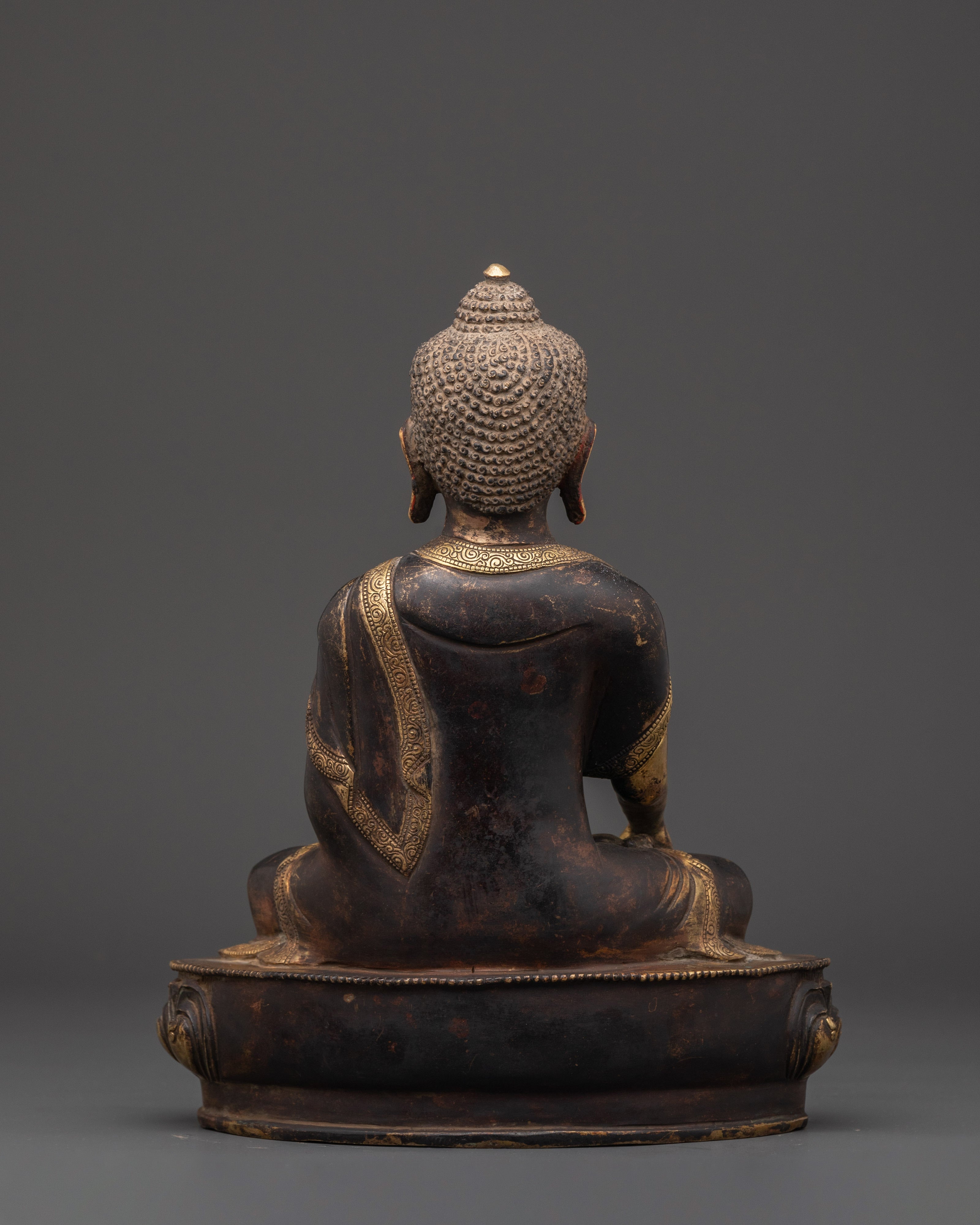 Shakyamuni Buddha Spiritual Decor Statue | Gold Plated Buddhist Figure