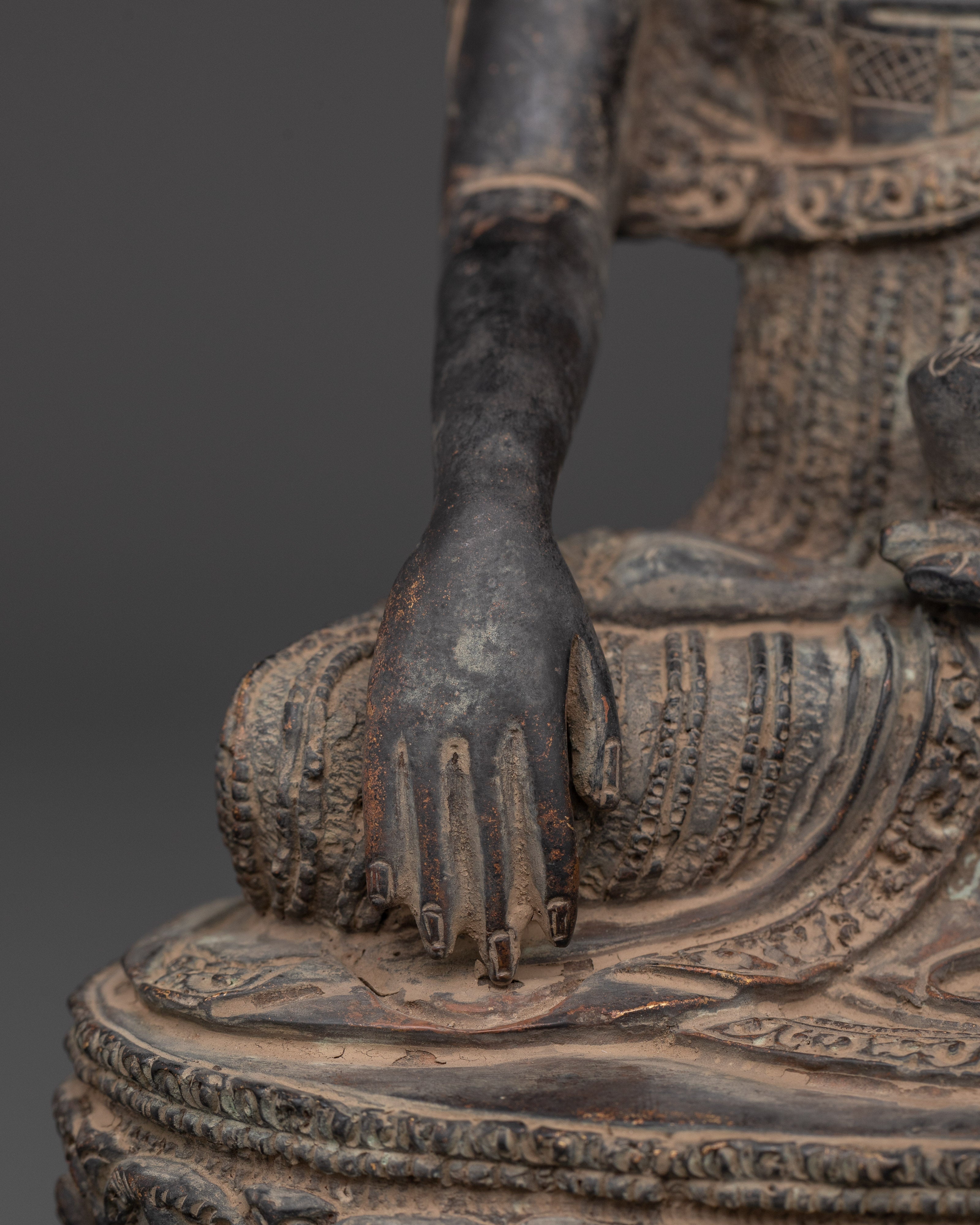 Shakyamuni Buddha Himalayan Spiritual Statue | Handmade Buddhist Sculpture