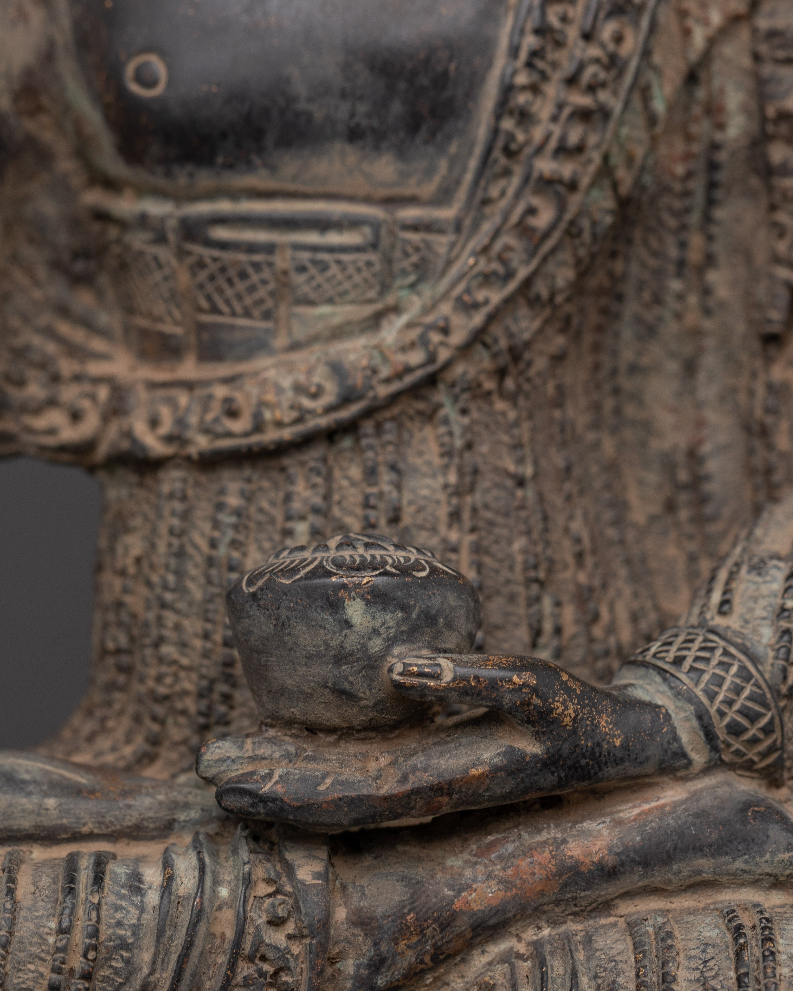 Shakyamuni Buddha Himalayan Spiritual Statue | Handmade Buddhist Sculpture