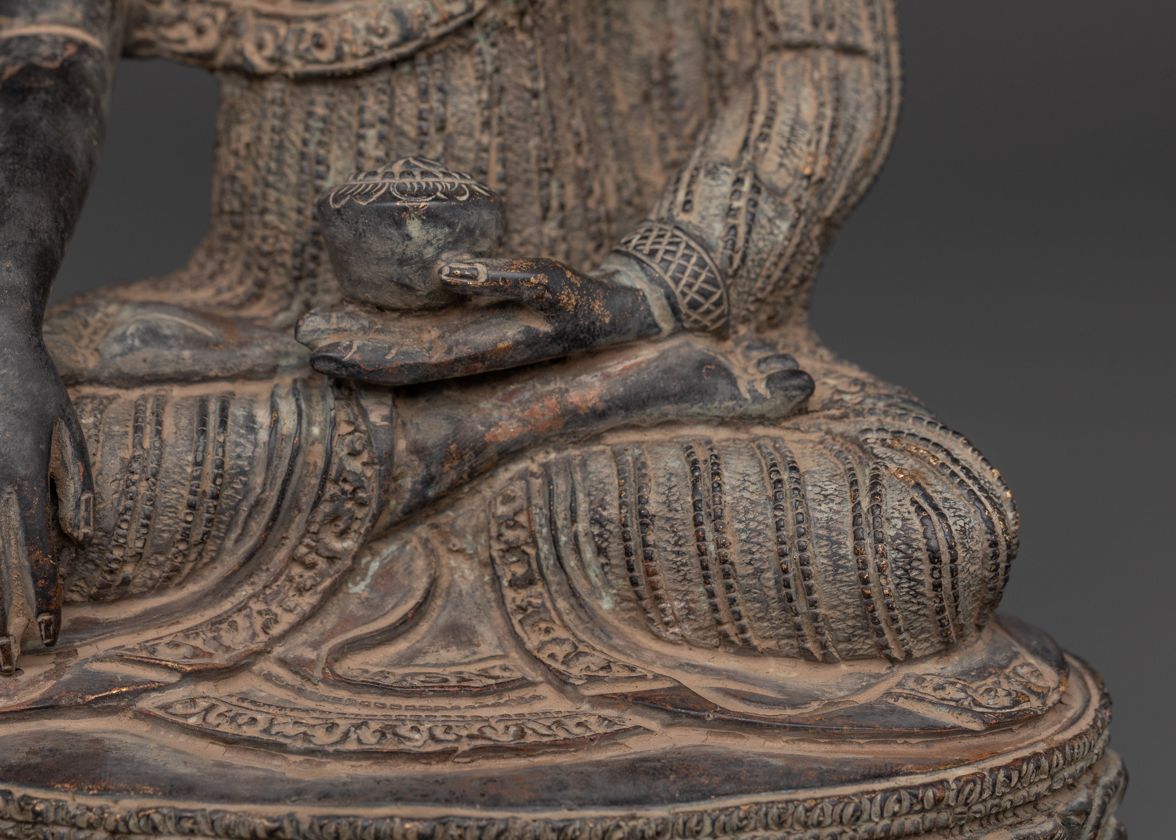 Shakyamuni Buddha Himalayan Spiritual Statue | Handmade Buddhist Sculpture