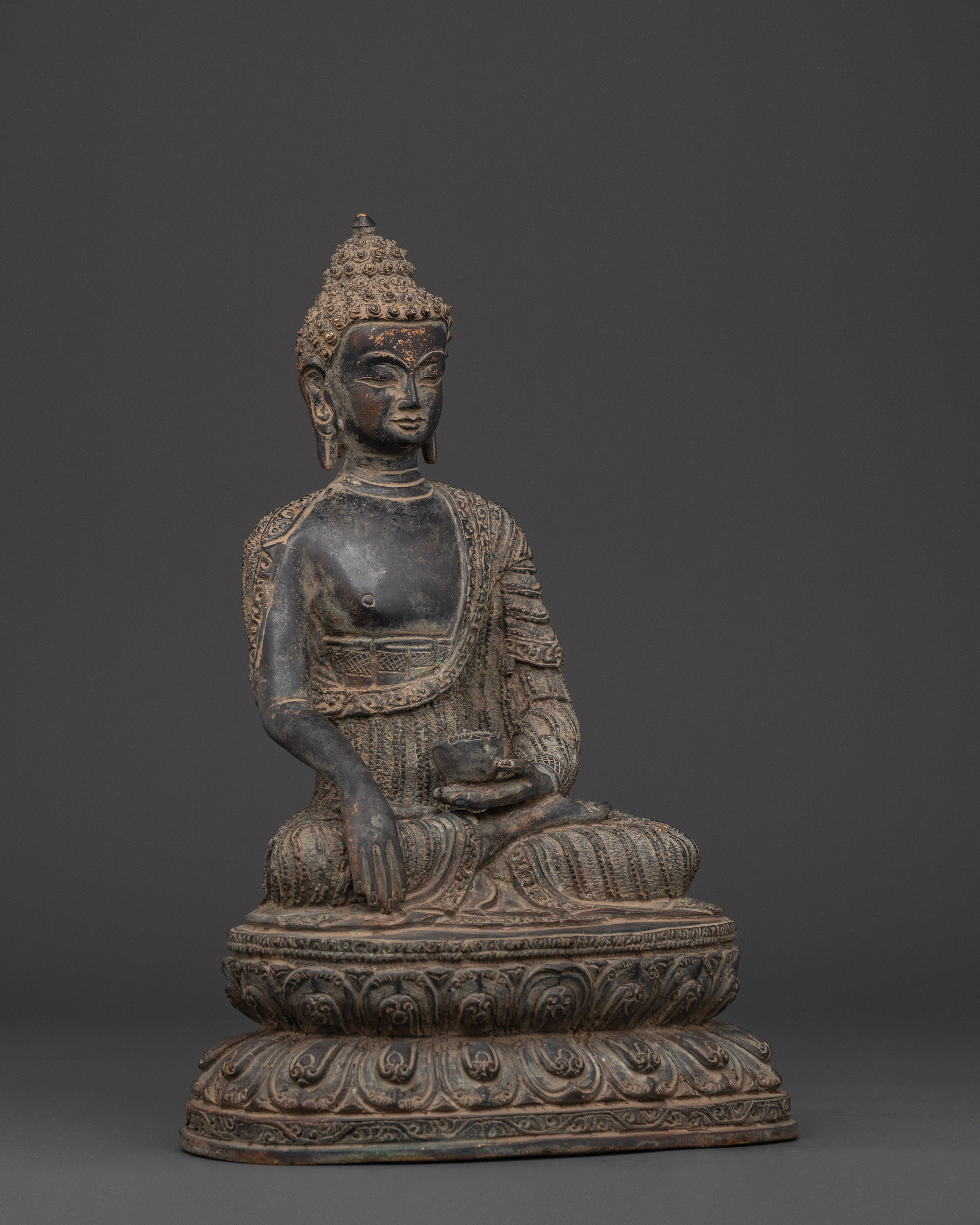 Shakyamuni Buddha Himalayan Spiritual Statue | Handmade Buddhist Sculpture