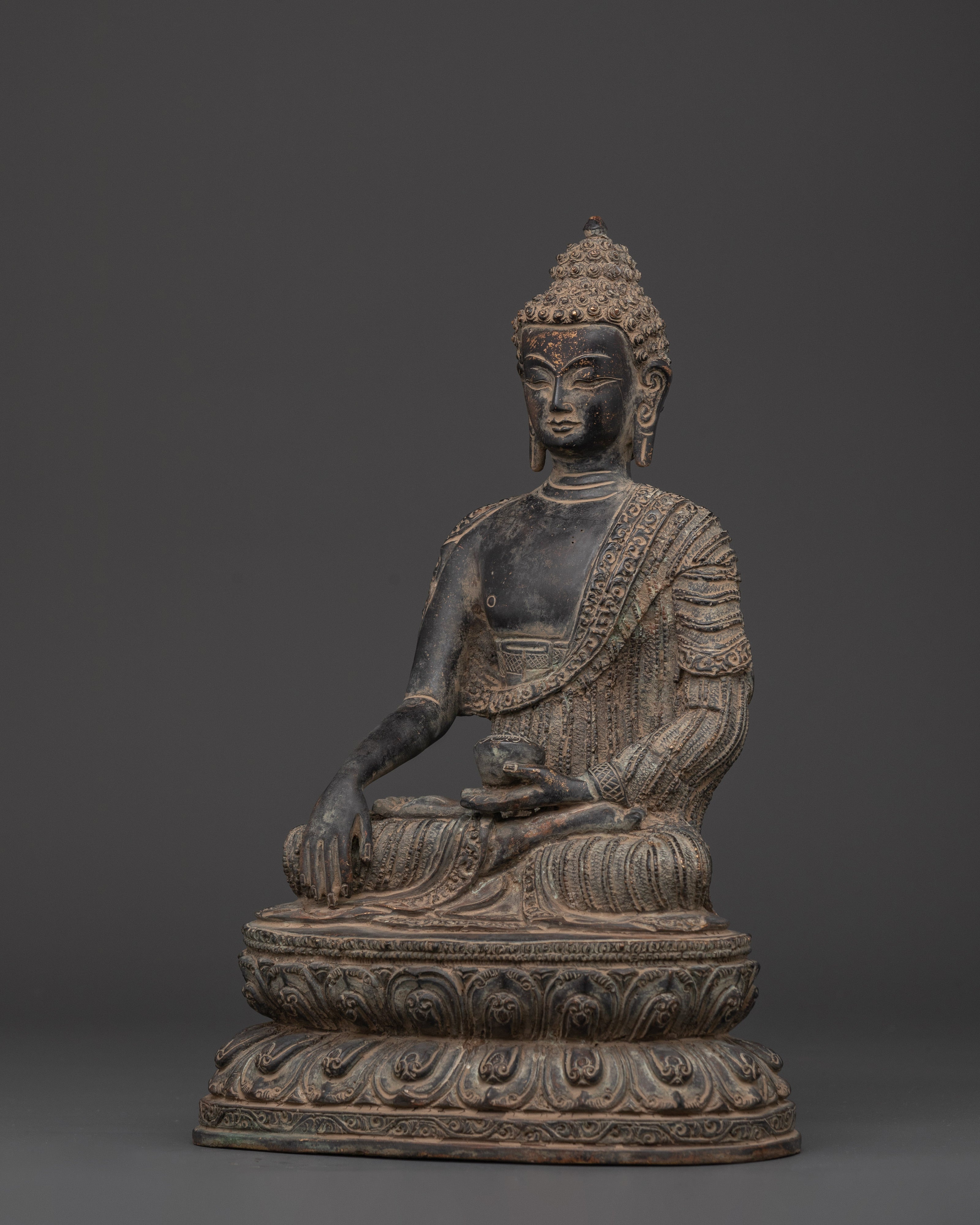 Shakyamuni Buddha Himalayan Spiritual Statue | Handmade Buddhist Sculpture