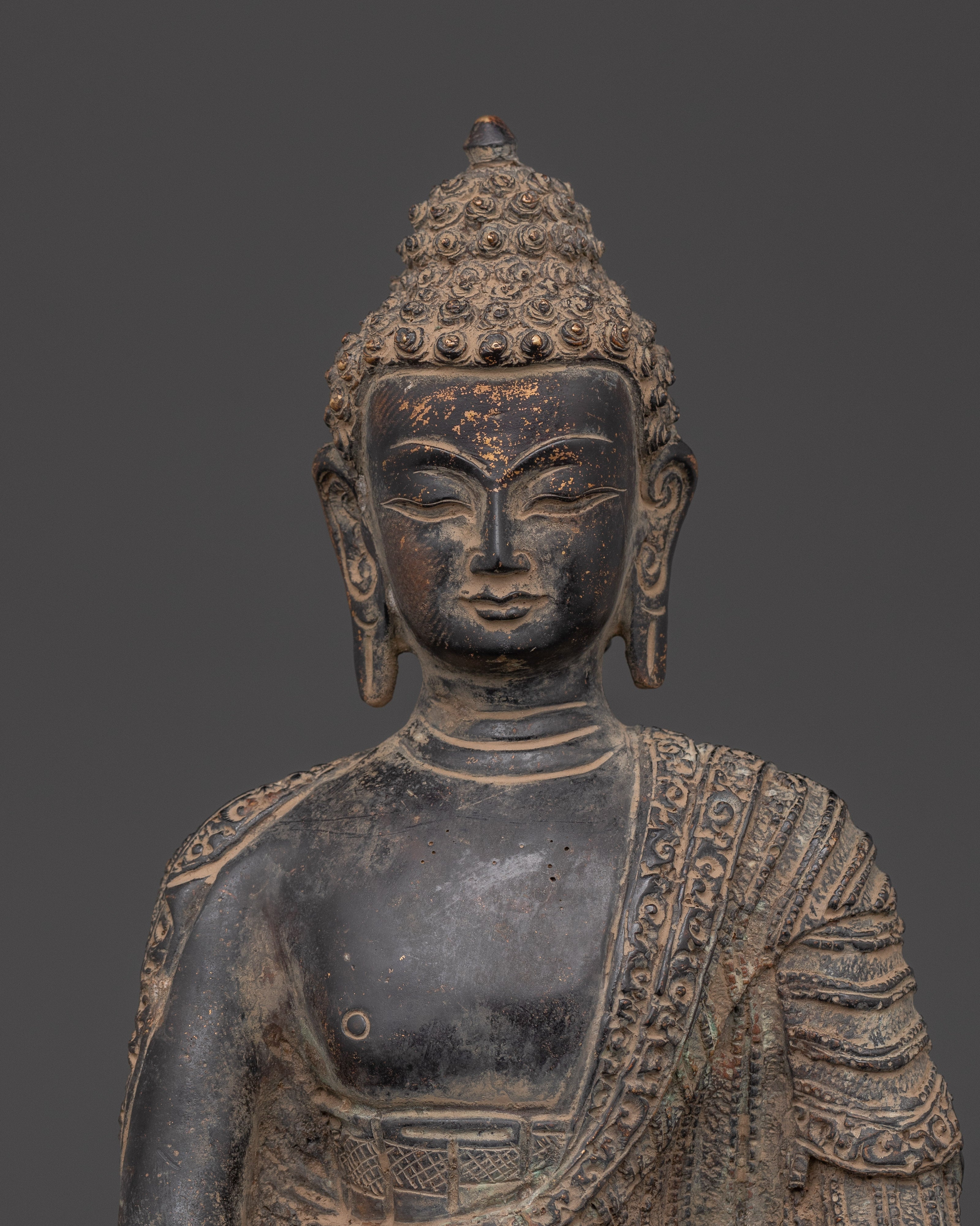 Shakyamuni Buddha Himalayan Spiritual Statue | Handmade Buddhist Sculpture