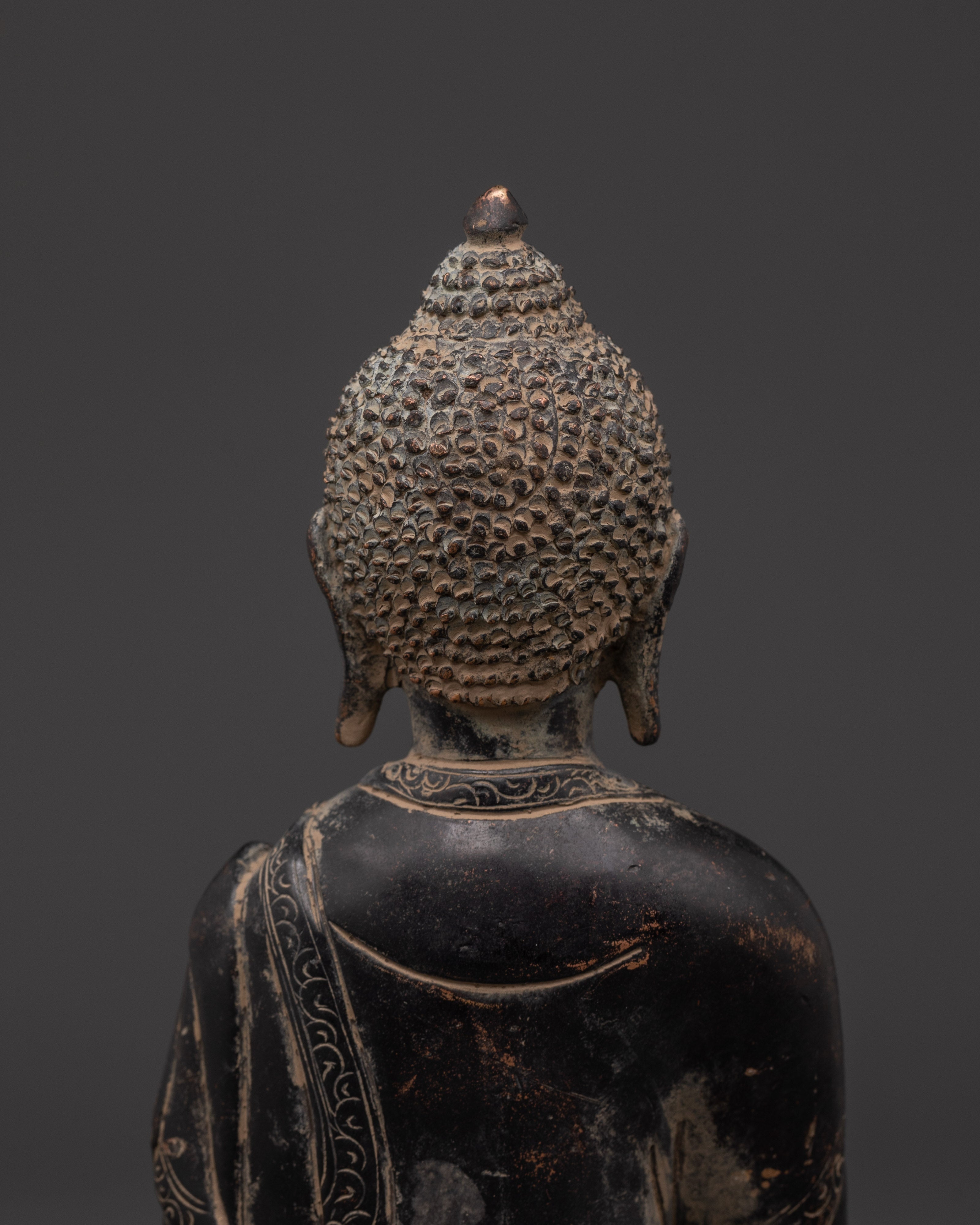 Handcrafted Amitabha Buddha Statue | Copper Body with Antique Finish