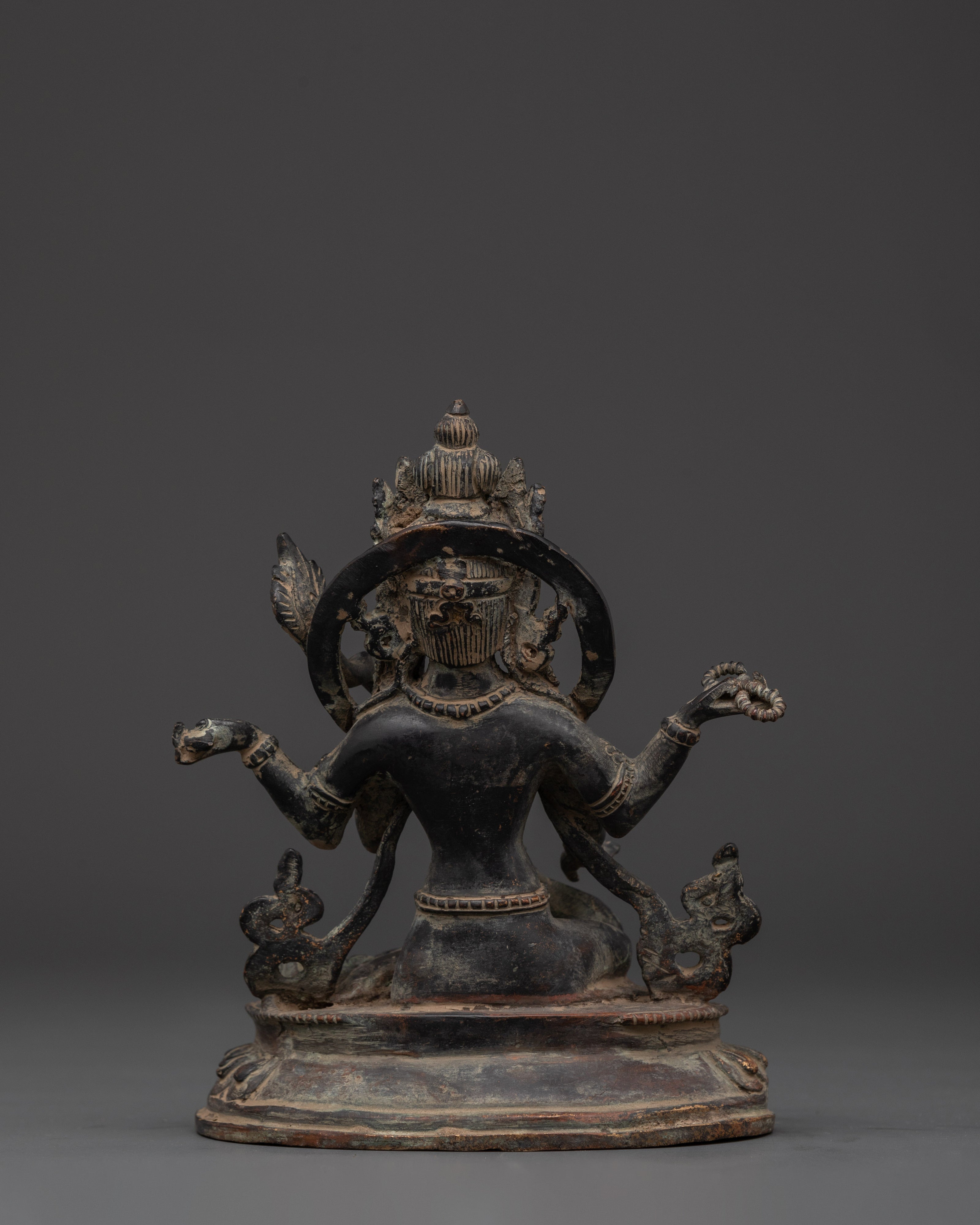 Handcrafted Saraswati Statue with Copper Body & Antique Finish