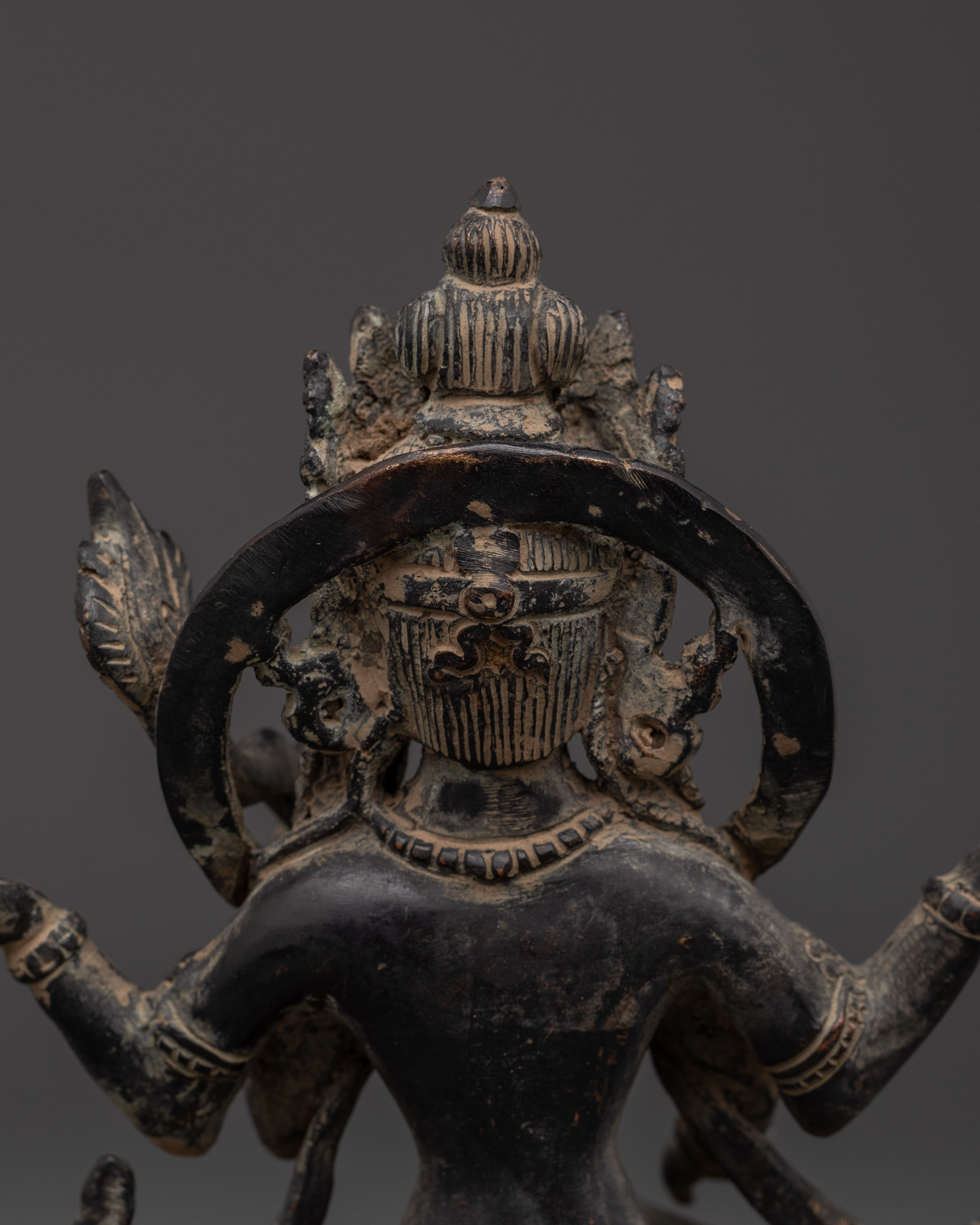 Handcrafted Saraswati Statue with Copper Body & Antique Finish