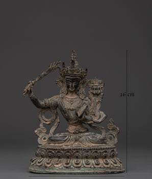 Copper Manjushri Sculpture | Handcrafted Wisdom Deity