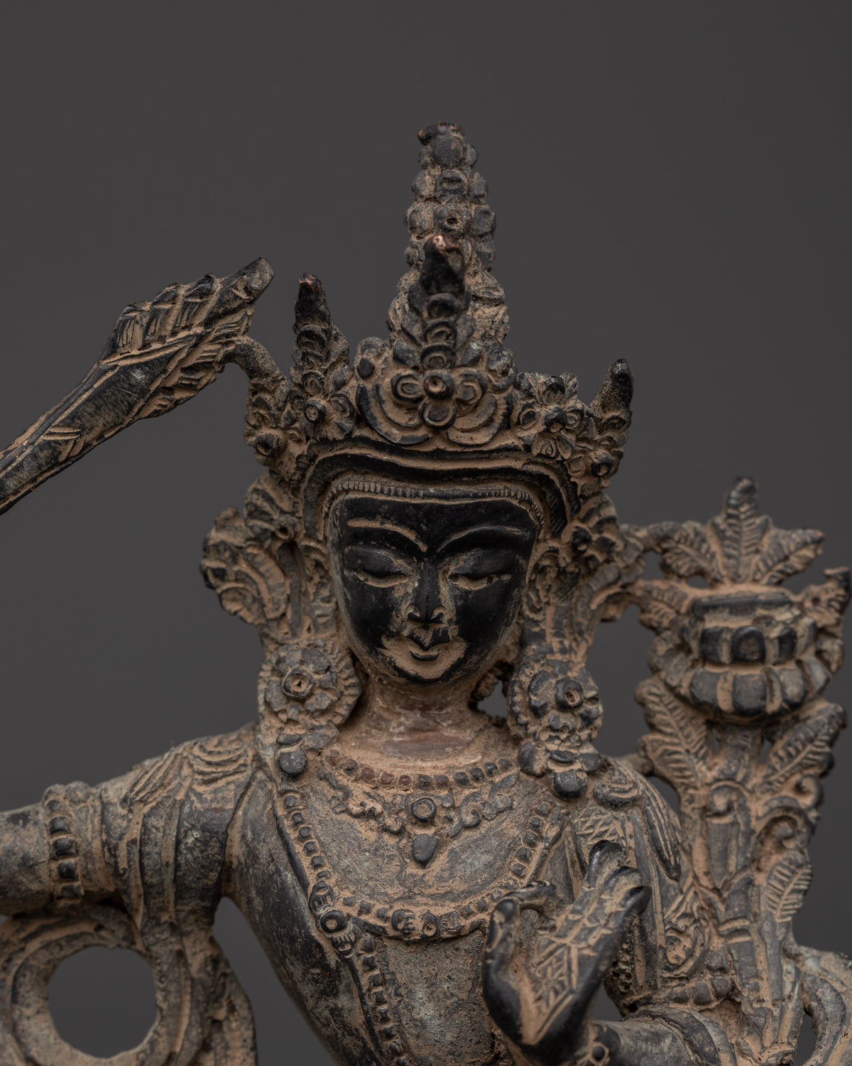 Copper Manjushri Sculpture | Handcrafted Wisdom Deity