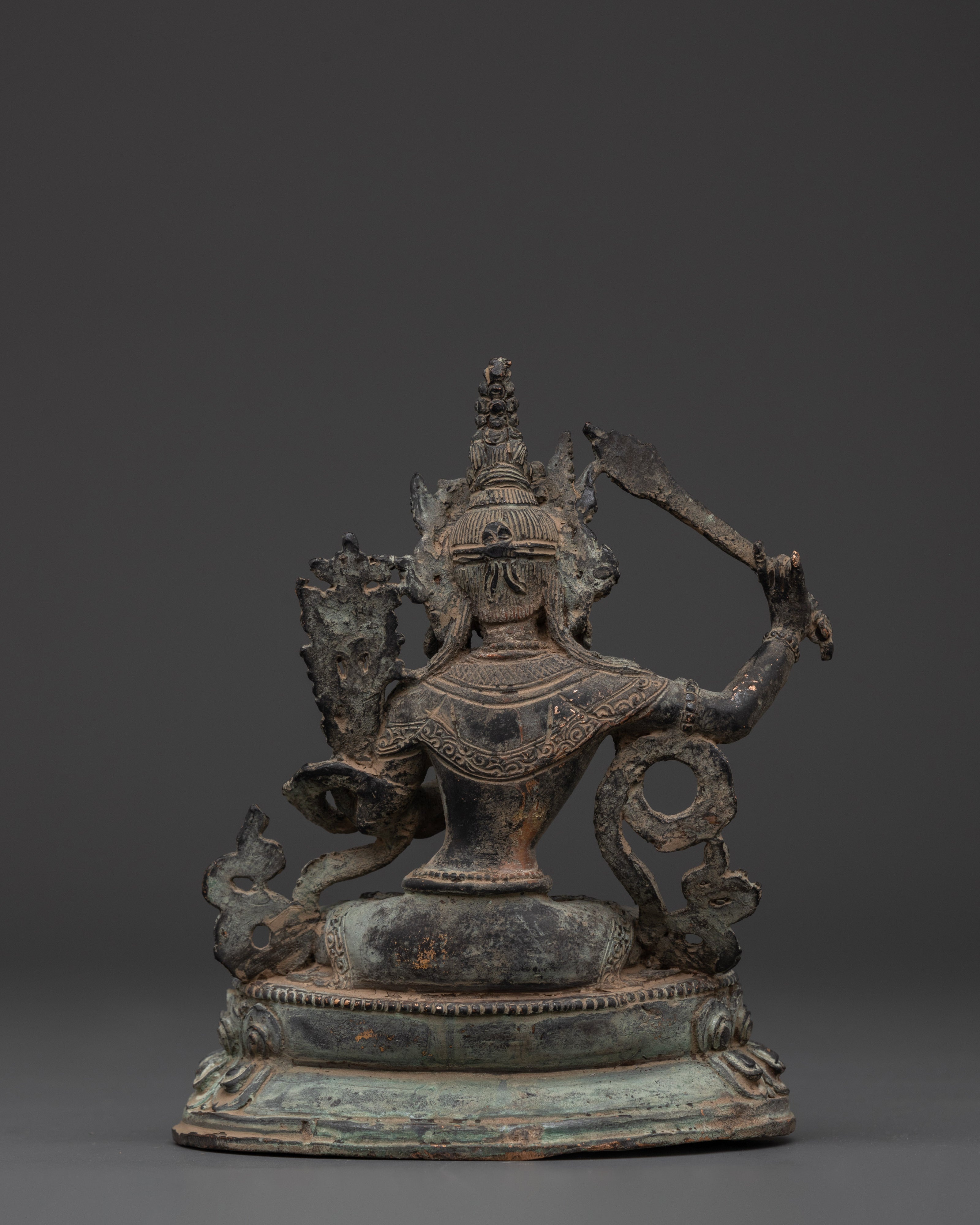 Copper Manjushri Sculpture | Handcrafted Wisdom Deity
