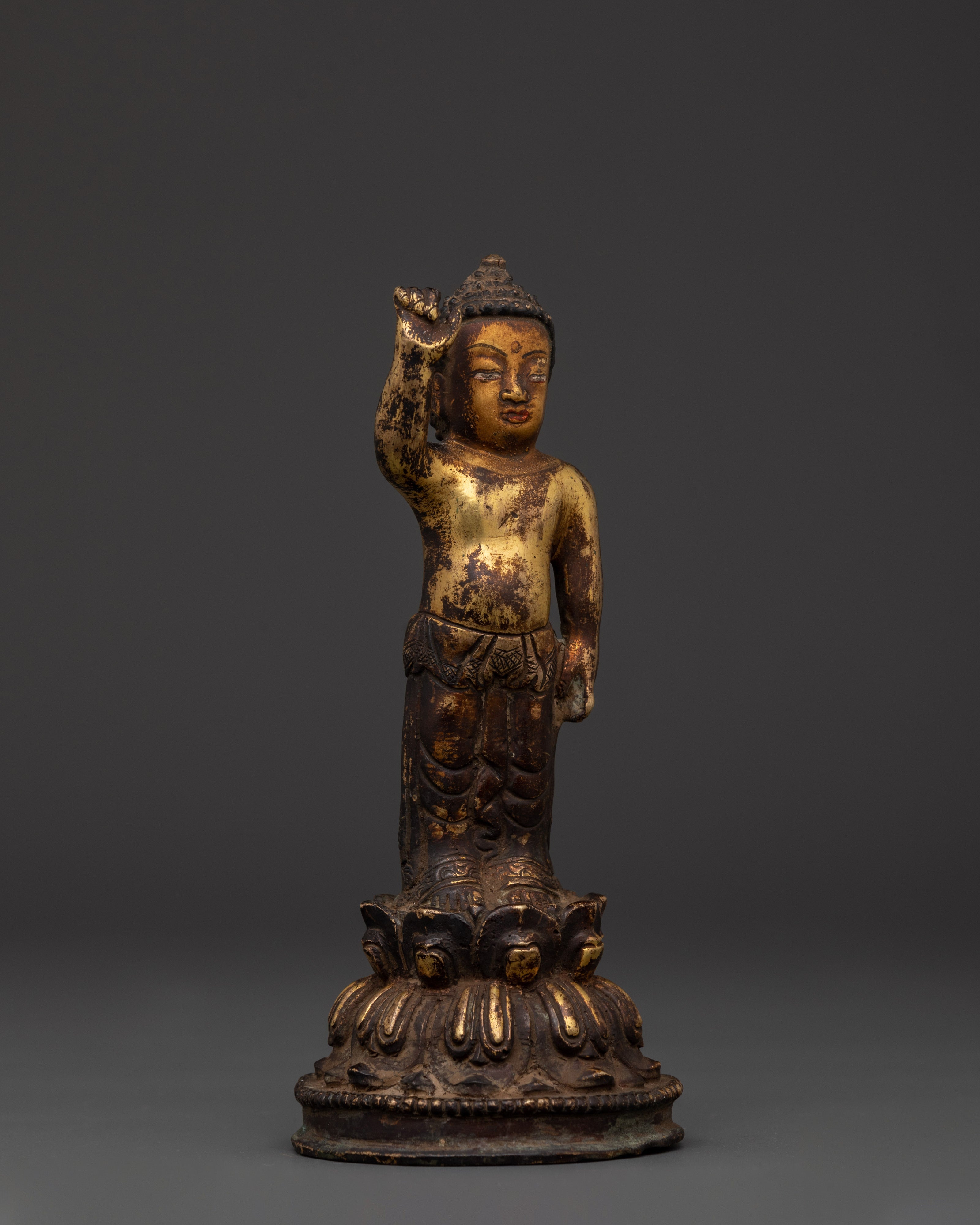 Siddhartha Gautam Buddha Statue | Handcrafted with Copper and Gold Plating