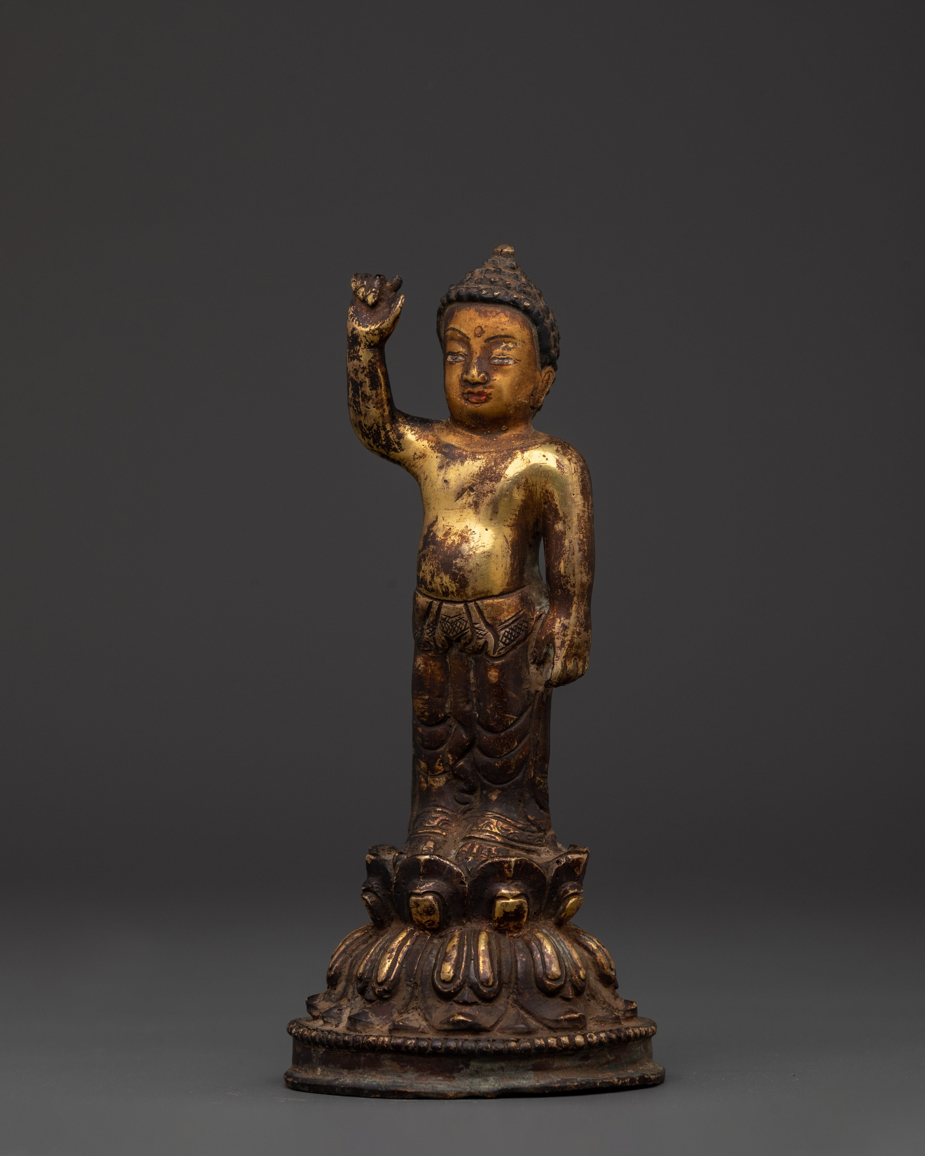 Siddhartha Gautam Buddha Statue | Handcrafted with Copper and Gold Plating