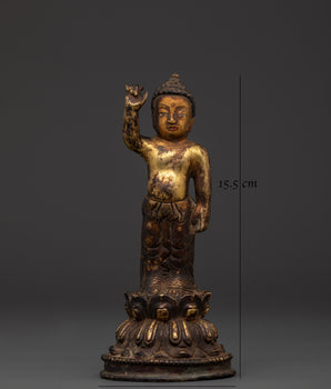 Siddhartha Gautam Buddha Statue | Handcrafted with Copper and Gold Plating