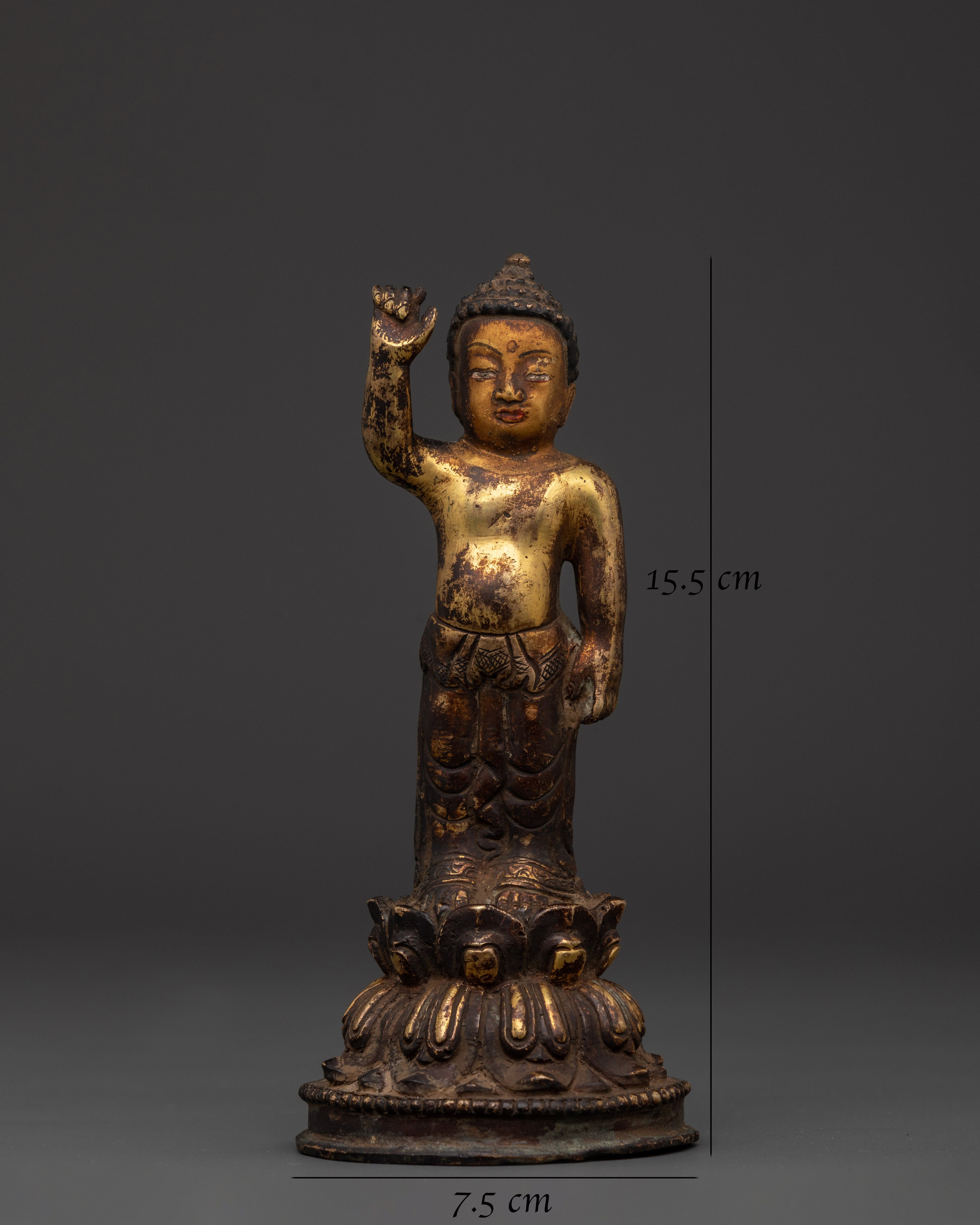 Siddhartha Gautam Buddha Statue | Handcrafted with Copper and Gold Plating