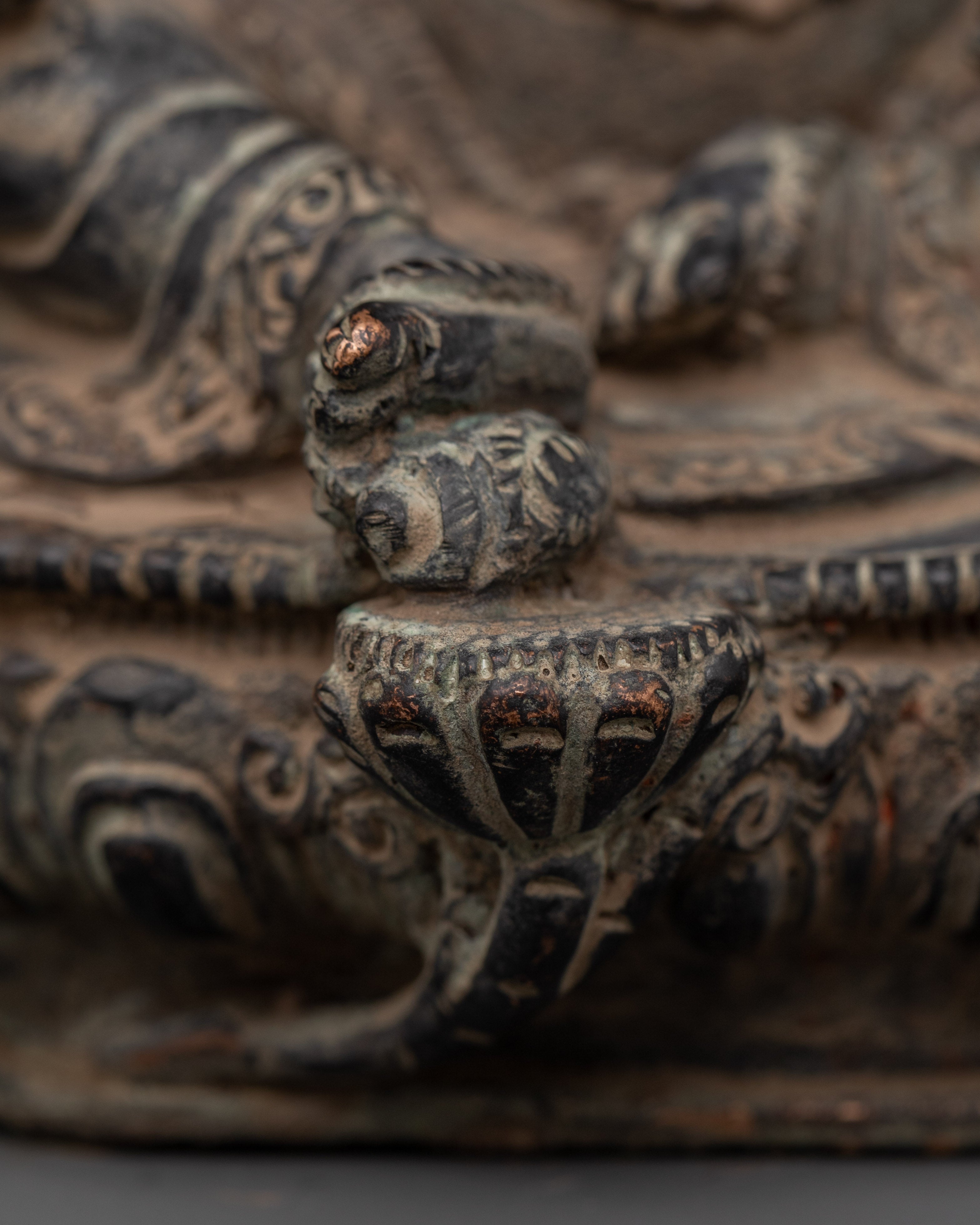 Handcrafted Copper Body Dzambhala Statue | Spiritual Wealth & Prosperity Deity