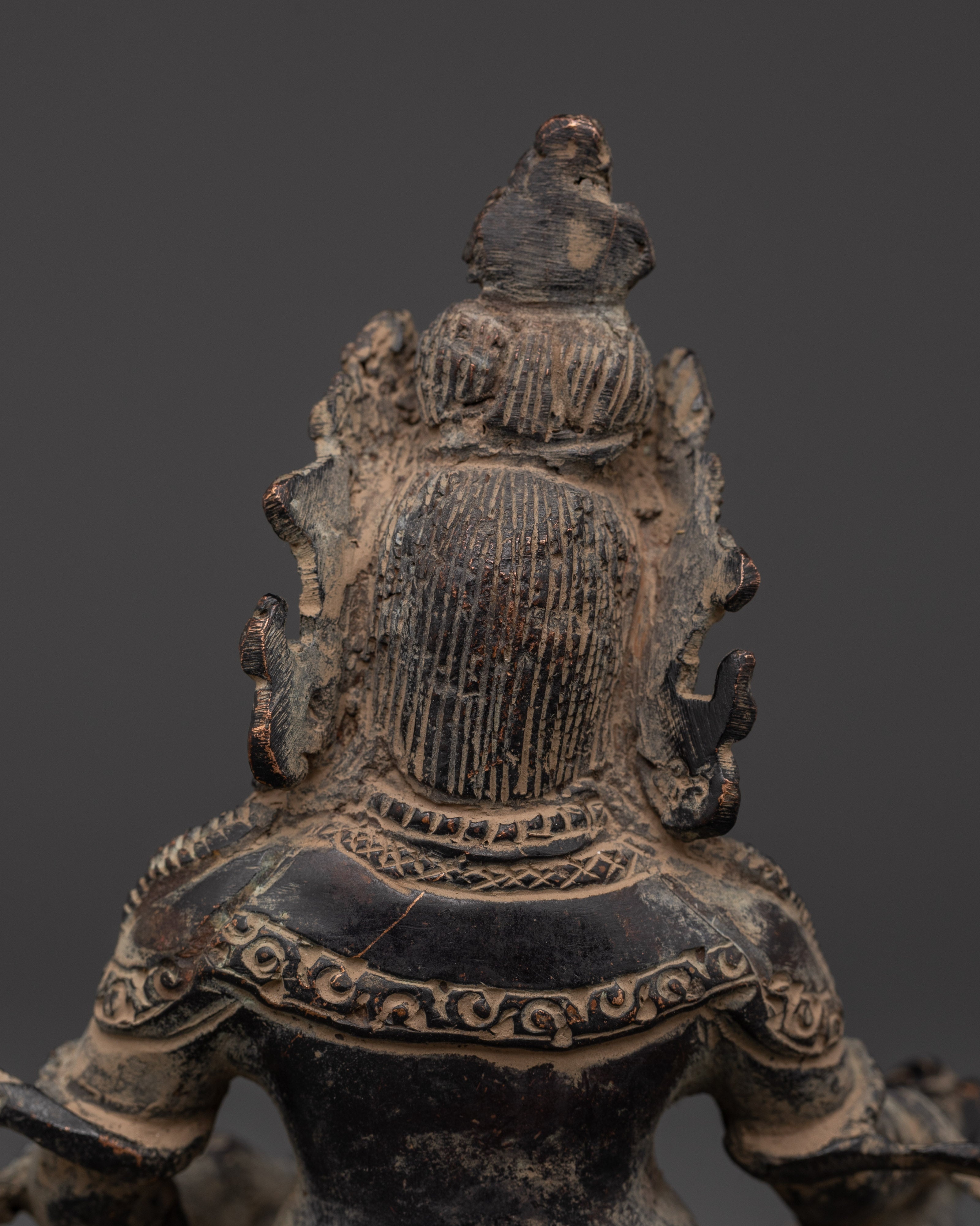 Handcrafted Copper Body Dzambhala Statue | Spiritual Wealth & Prosperity Deity