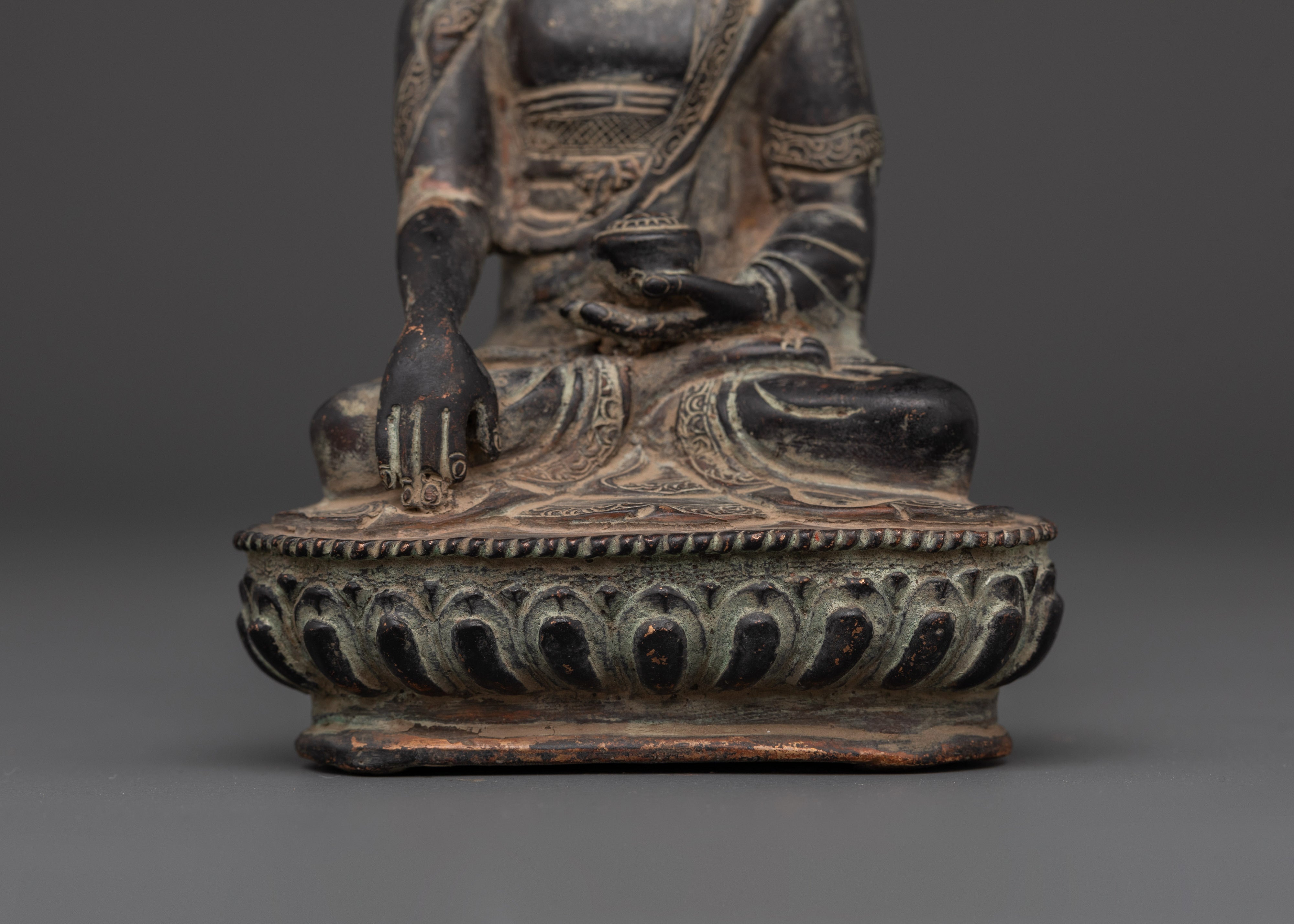 Handcrafted Crown Shakyamuni Buddha Copper Statue | Spiritual Meditation Altar Decor