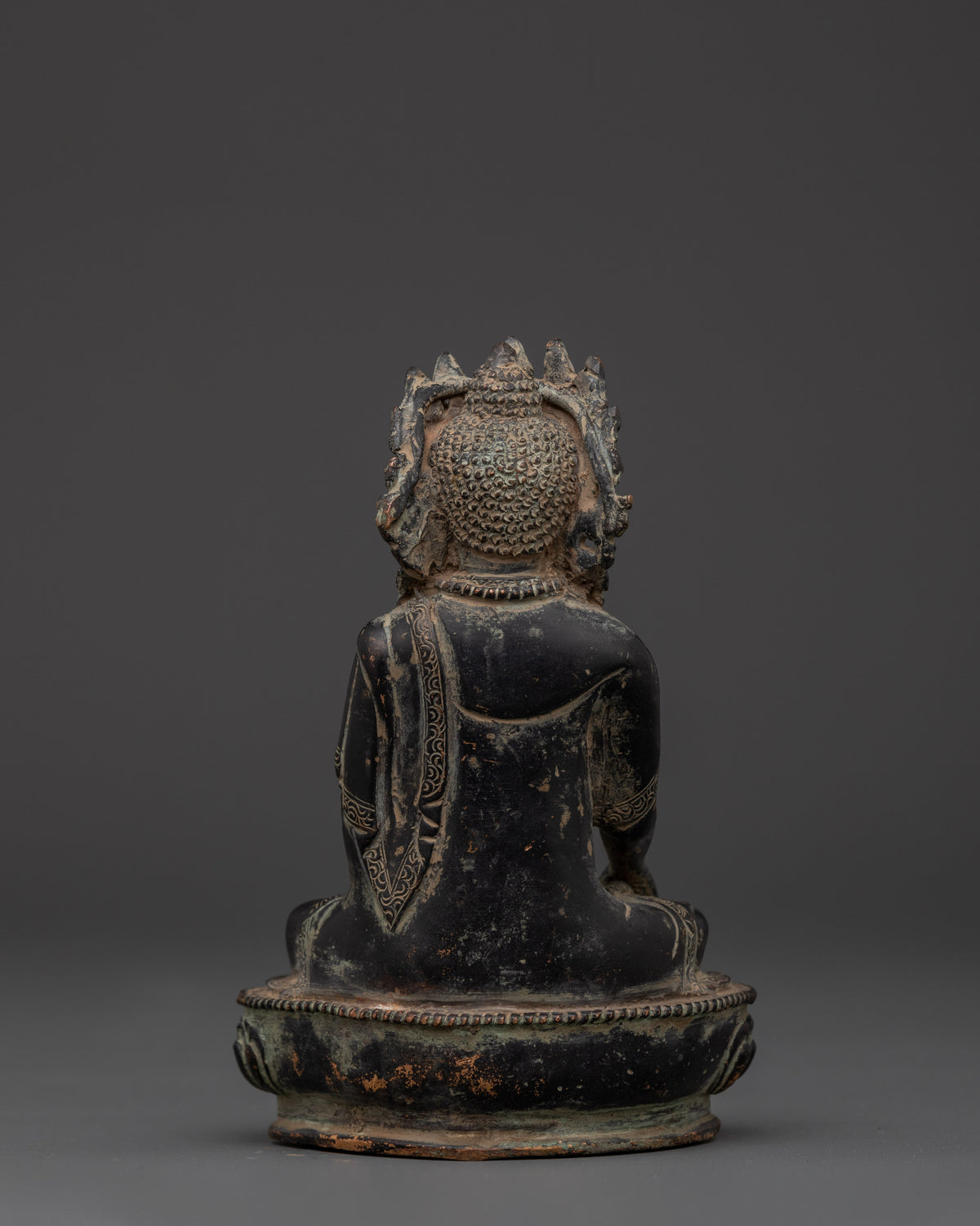 Handcrafted Crown Shakyamuni Buddha Copper Statue | Spiritual Meditation Altar Decor