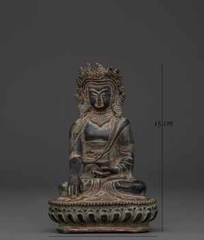 Handcrafted Crown Shakyamuni Buddha Copper Statue | Spiritual Meditation Altar Decor