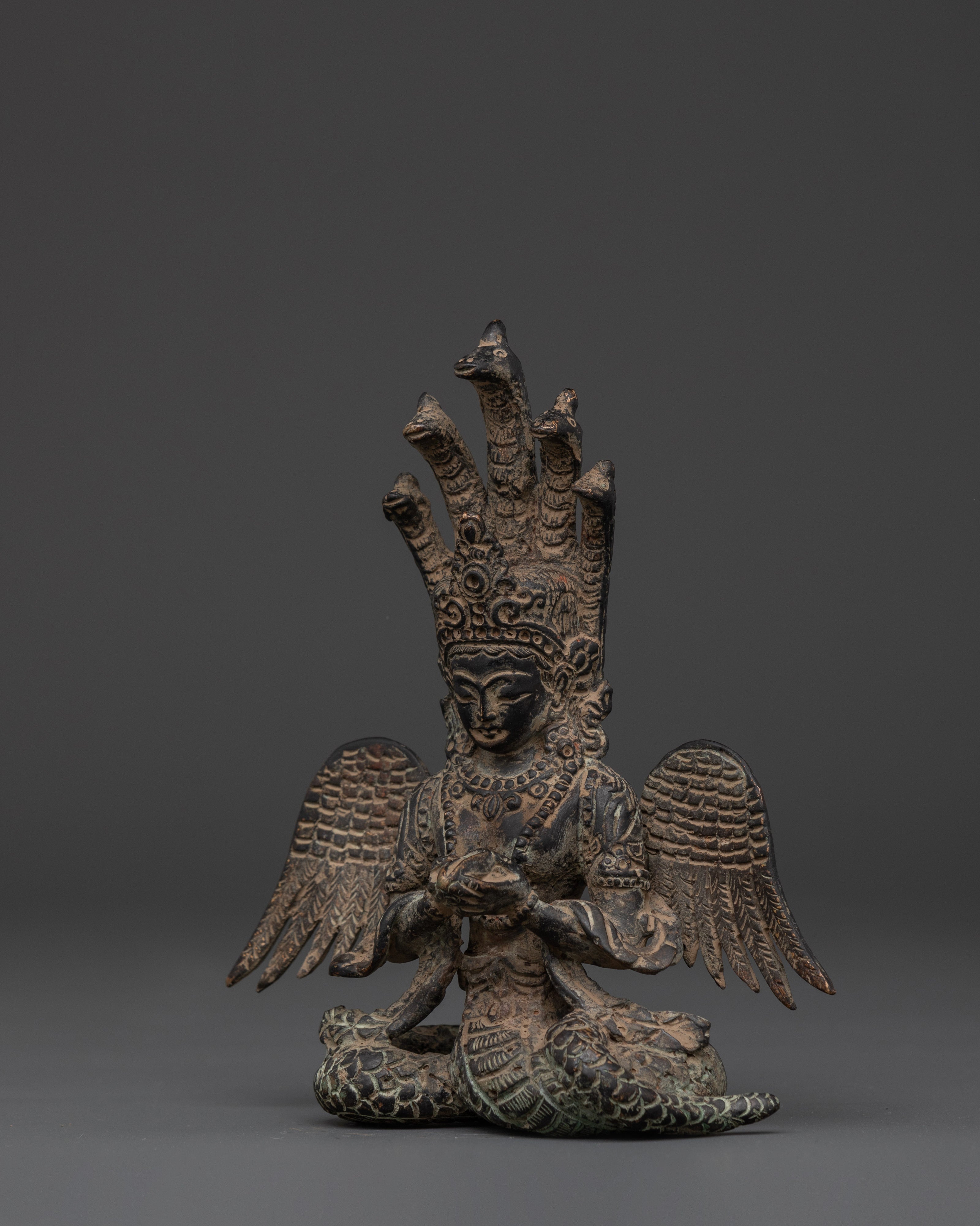 Handcrafted Naagkanya Copper Statue | Sacred Naga Goddess Sculpture
