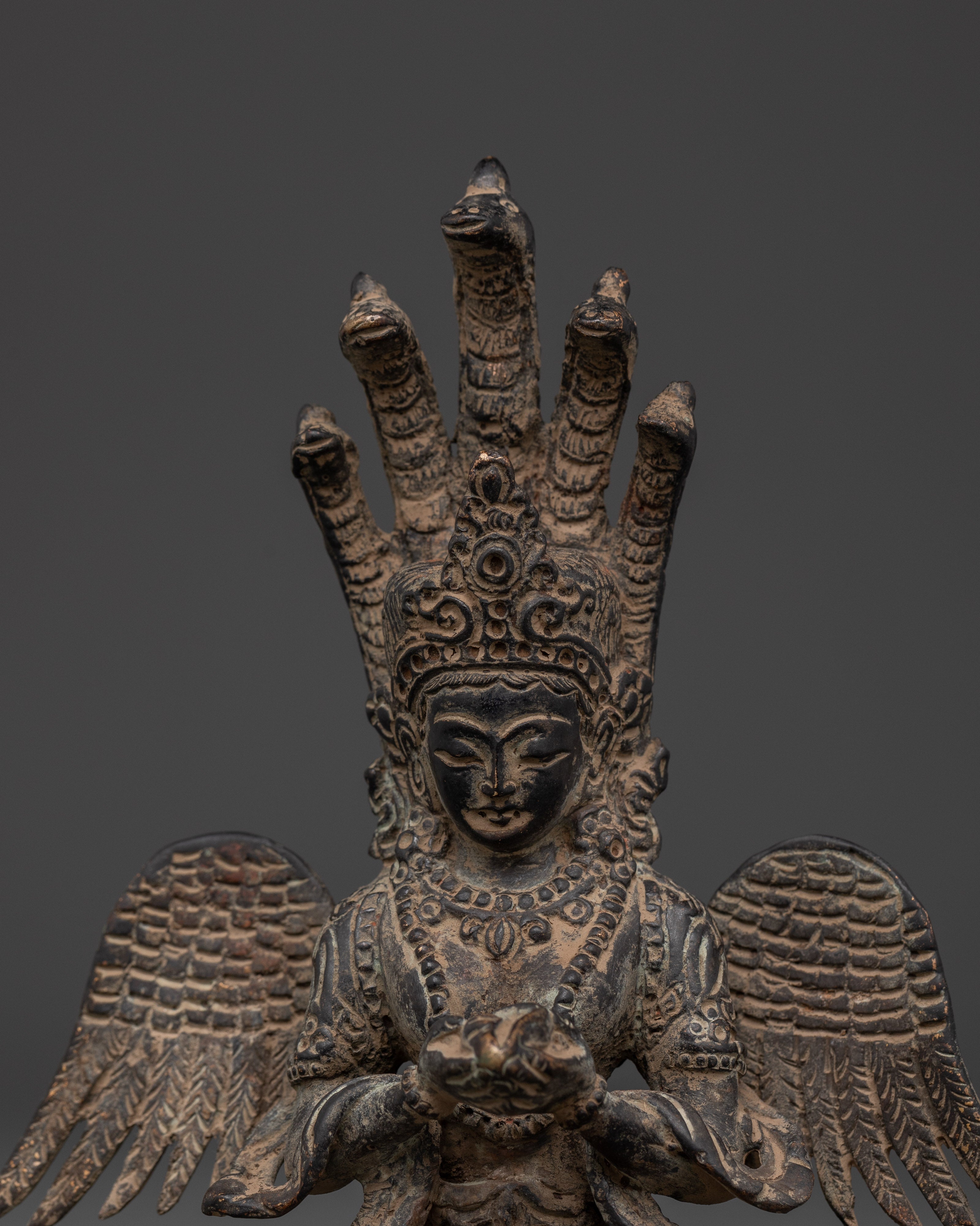 Handcrafted Naagkanya Copper Statue | Sacred Naga Goddess Sculpture