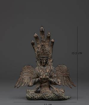 Handcrafted Naagkanya Copper Statue | Sacred Naga Goddess Sculpture