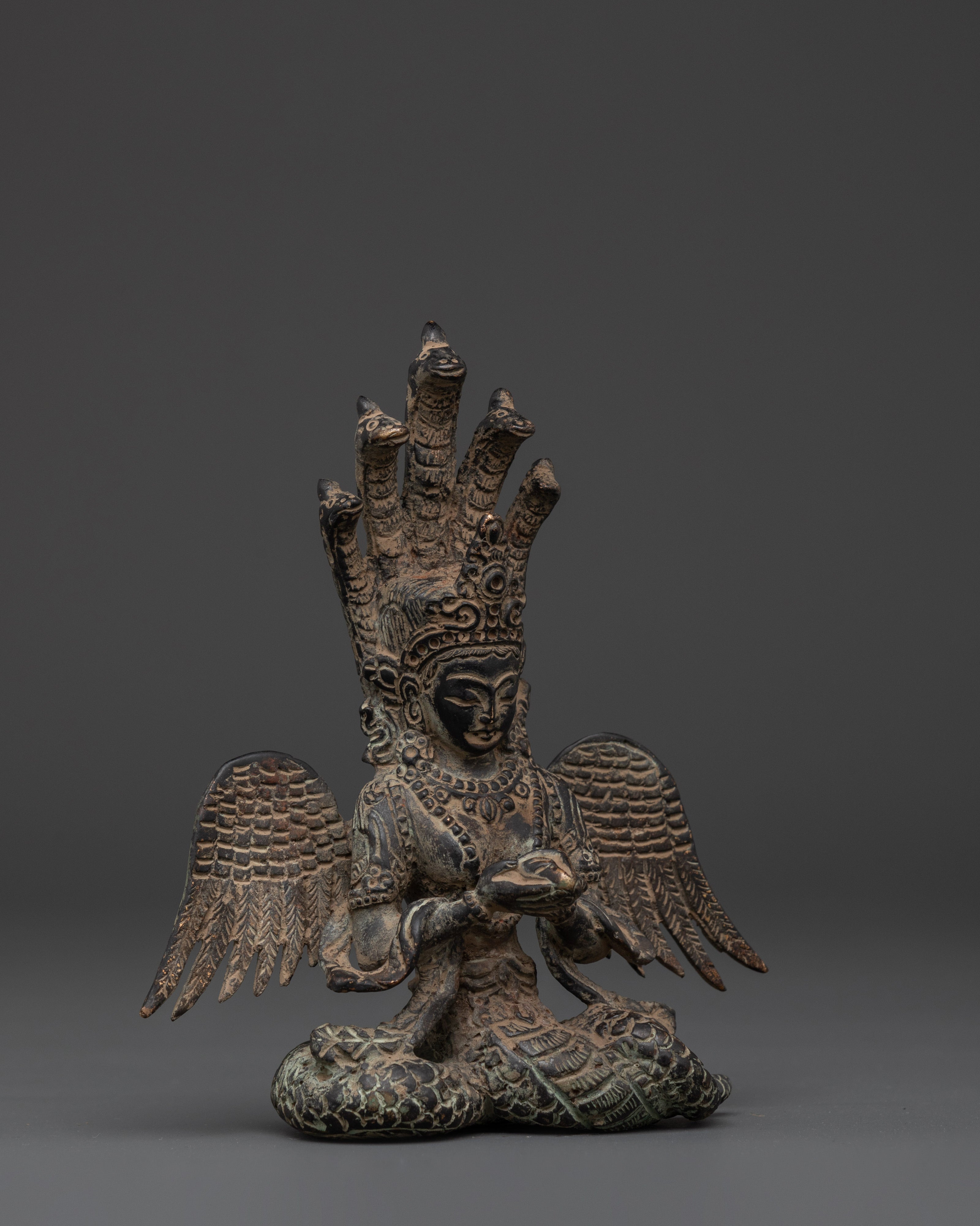 Handcrafted Naagkanya Copper Statue | Sacred Naga Goddess Sculpture