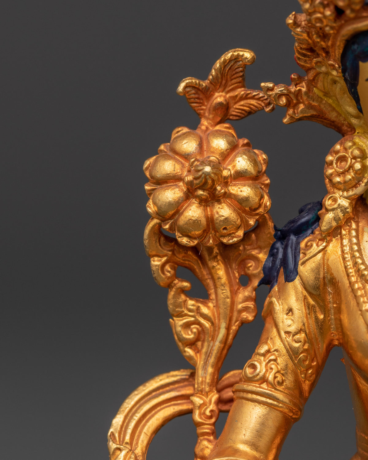 Tara in Lotus Pose | Handcrafted Copper and Gold-Plated White Tara Statue