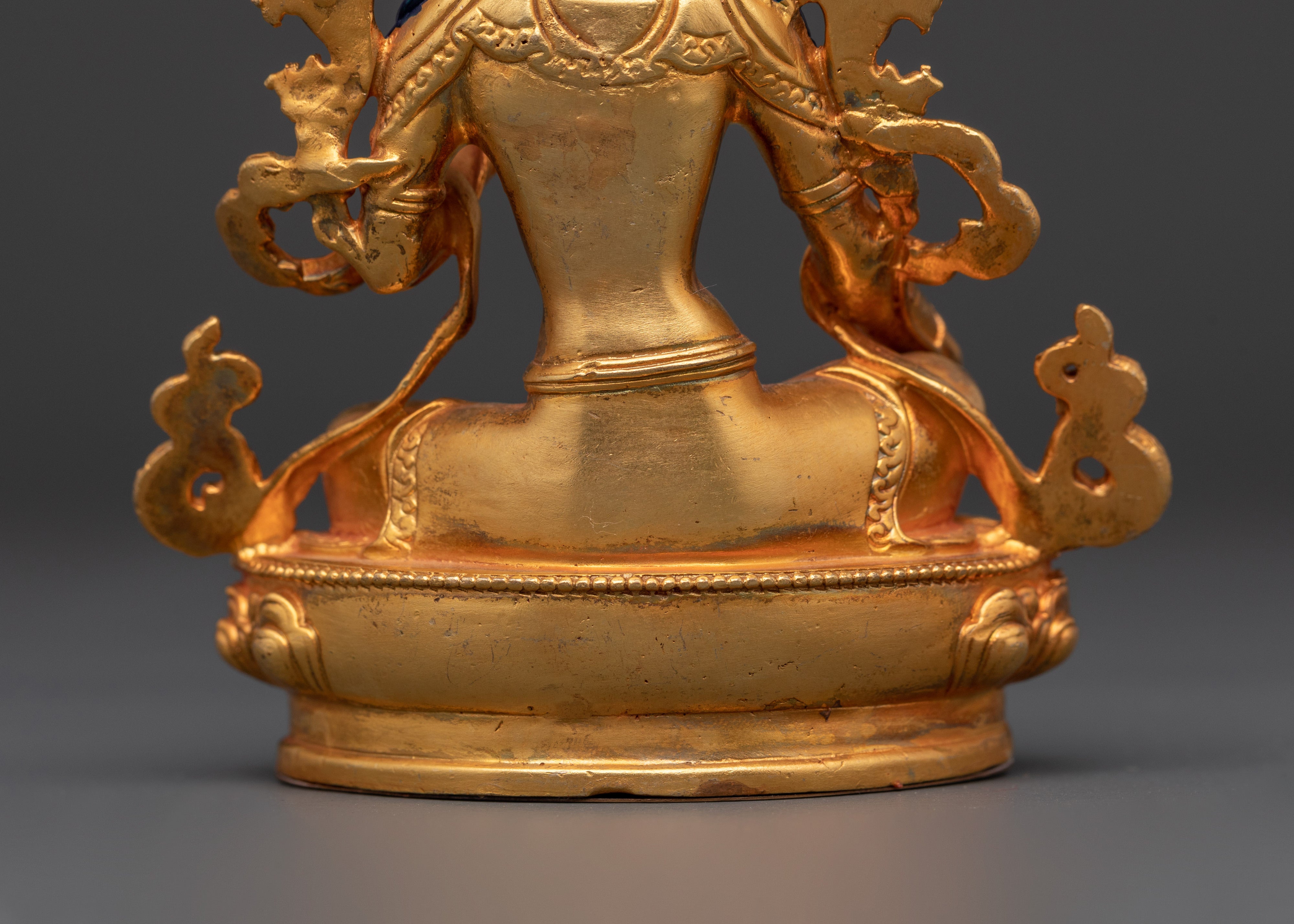 Sacred Green Tara Buddha Statue | Handcrafted Gold-Plated Copper Art
