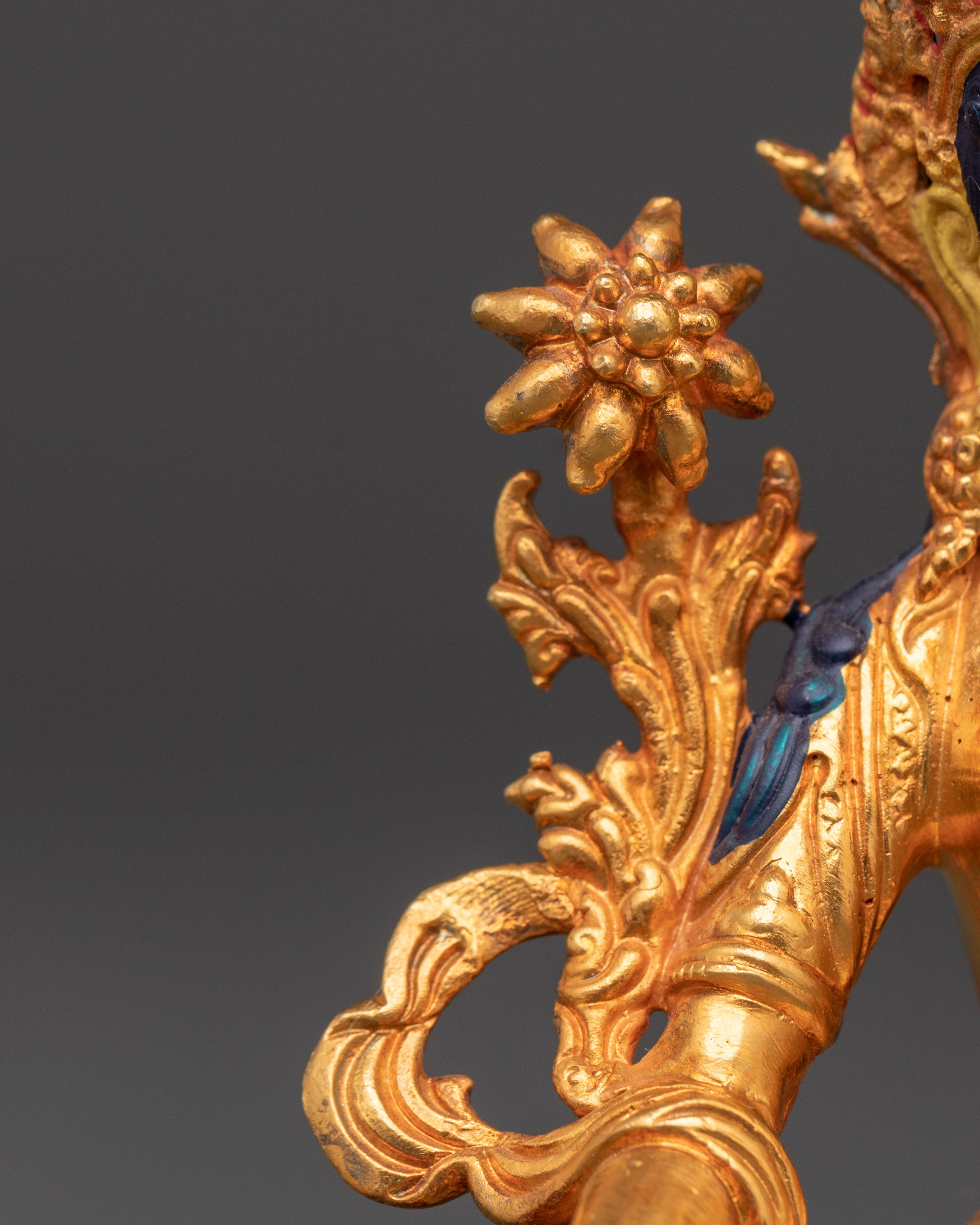 Sacred Green Tara Buddha Statue | Handcrafted Gold-Plated Copper Art