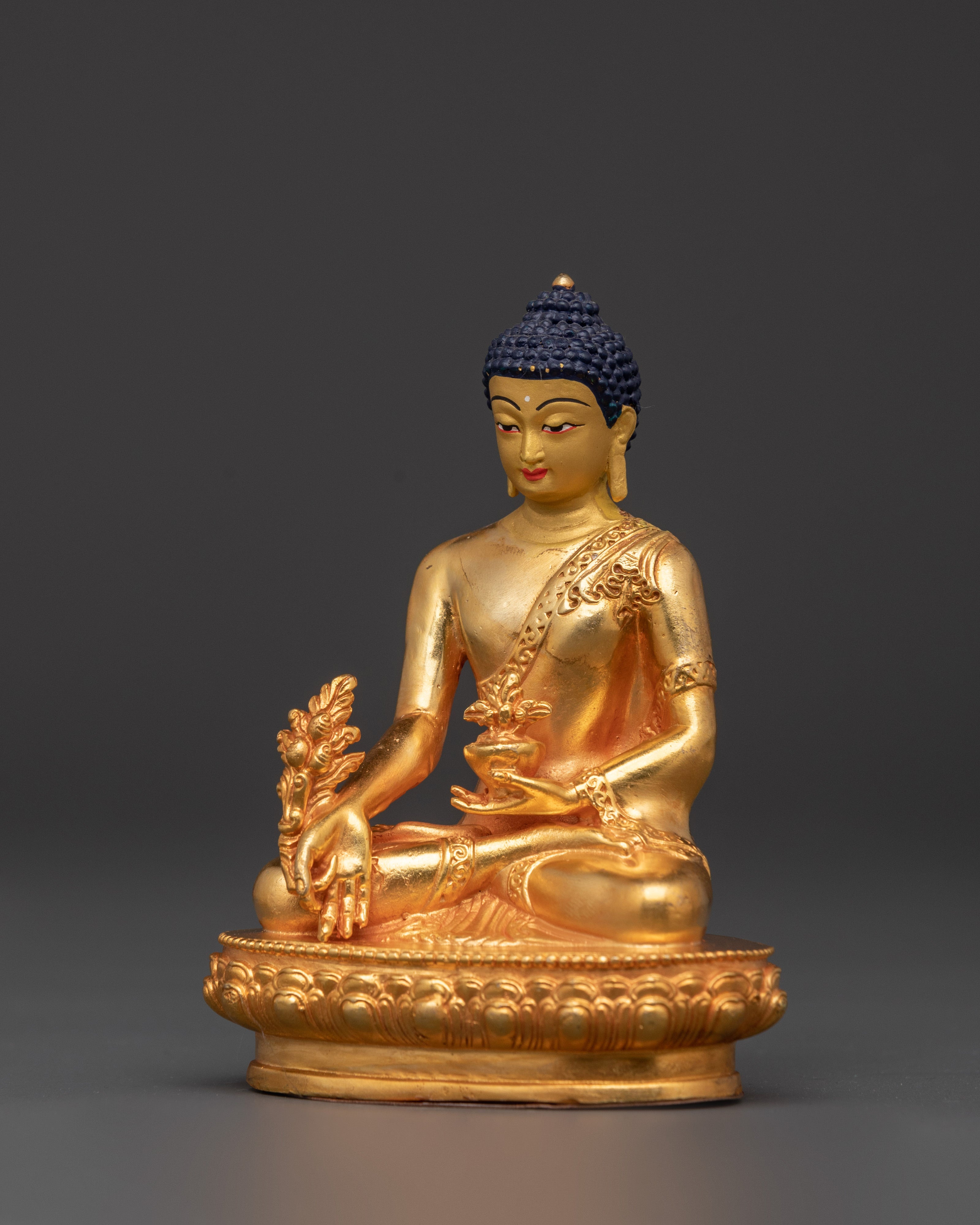 Bhaisajyaguru Buddha Statue | Gold Plated Copper Healing Buddha Statue