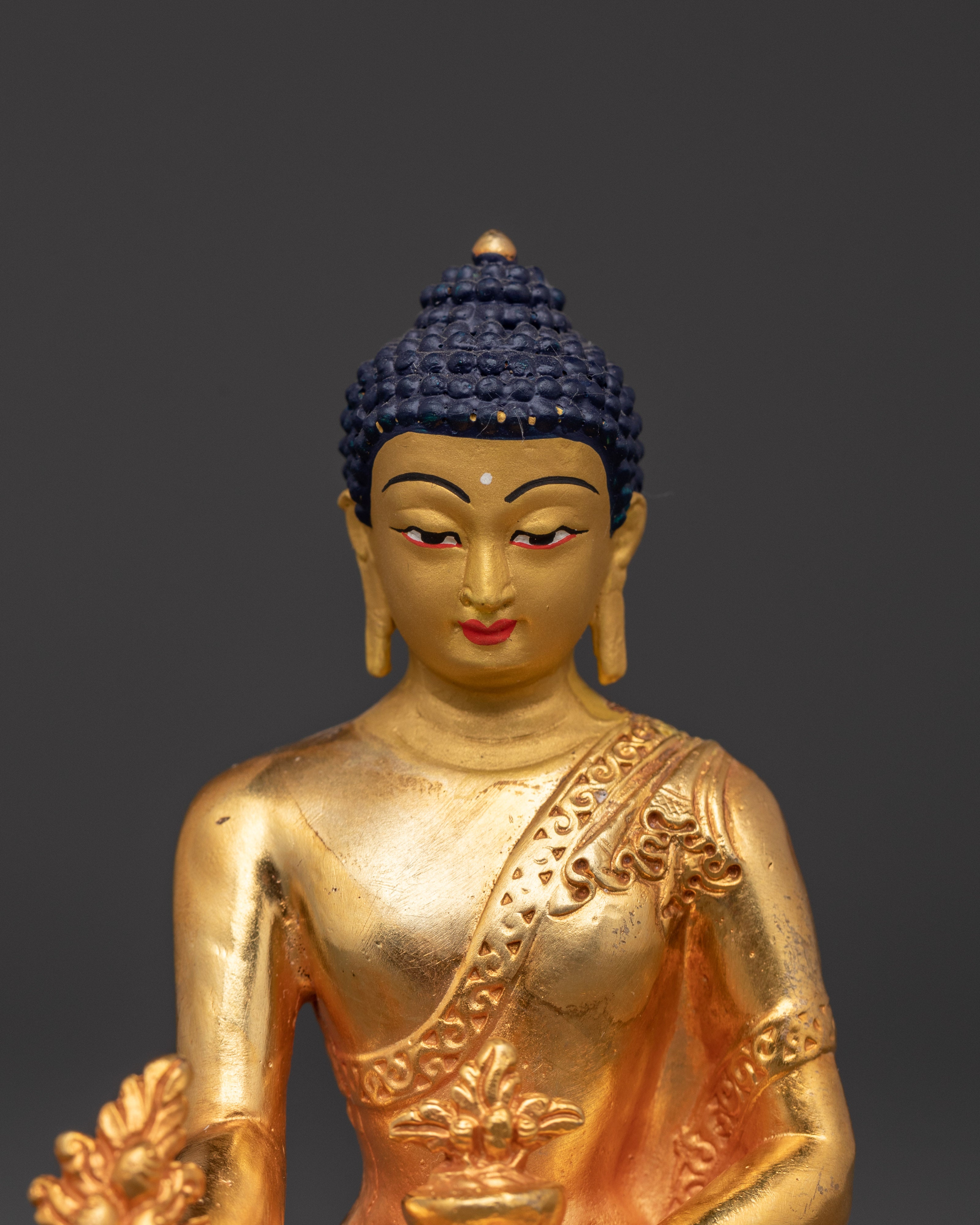 Bhaisajyaguru Buddha Statue | Gold Plated Copper Healing Buddha Statue