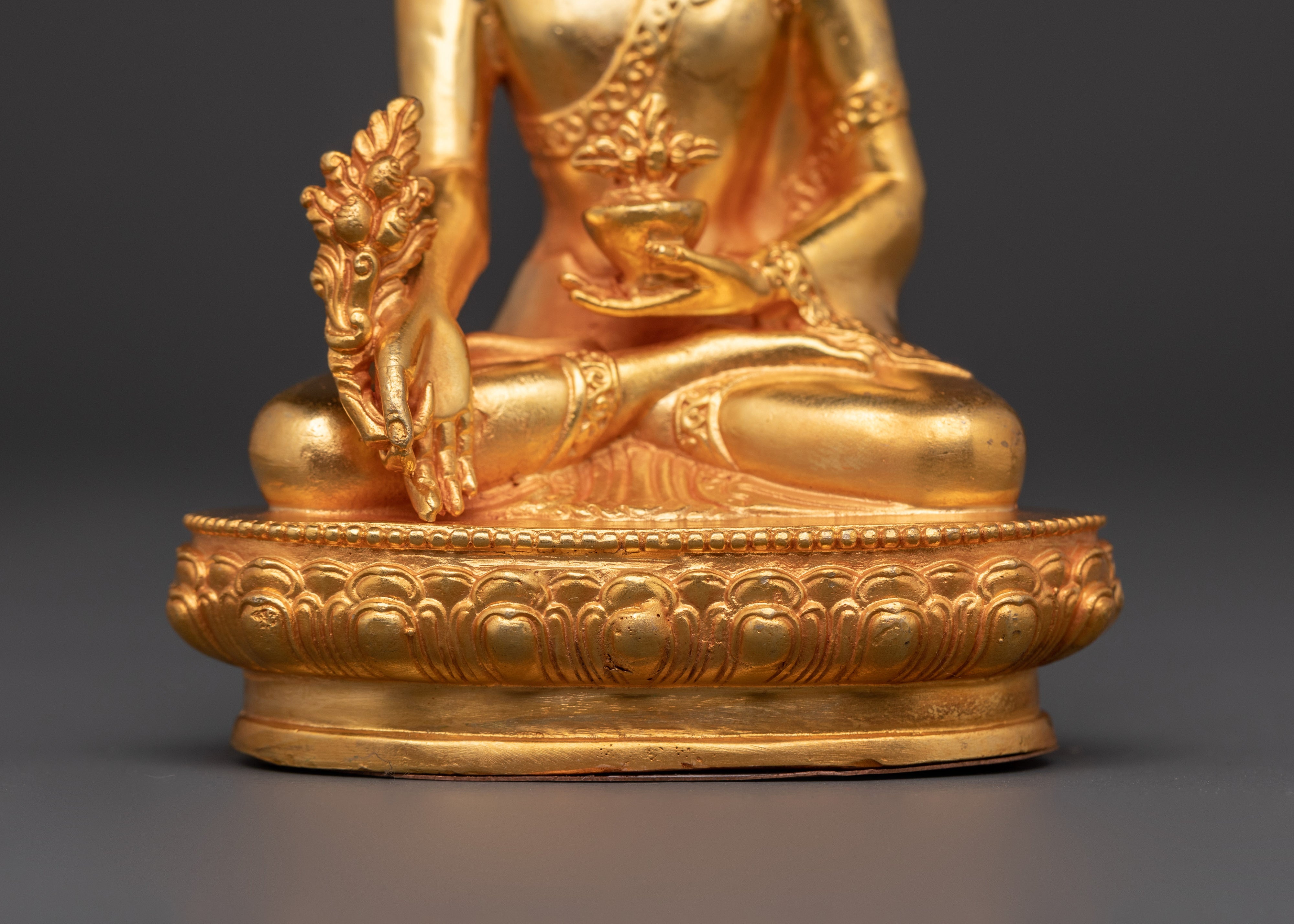 Bhaisajyaguru Buddha Statue | Gold Plated Copper Healing Buddha Statue